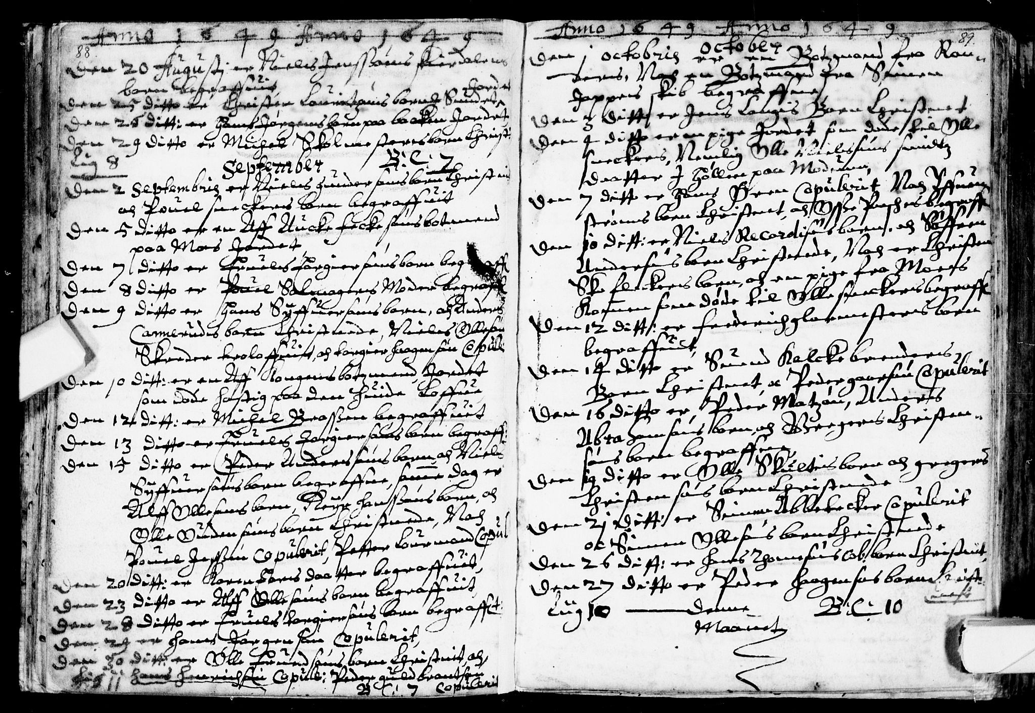 Bragernes kirkebøker, AV/SAKO-A-6/F/Fa/L0001: Parish register (official) no. I 1, 1634-1662, p. 88-89