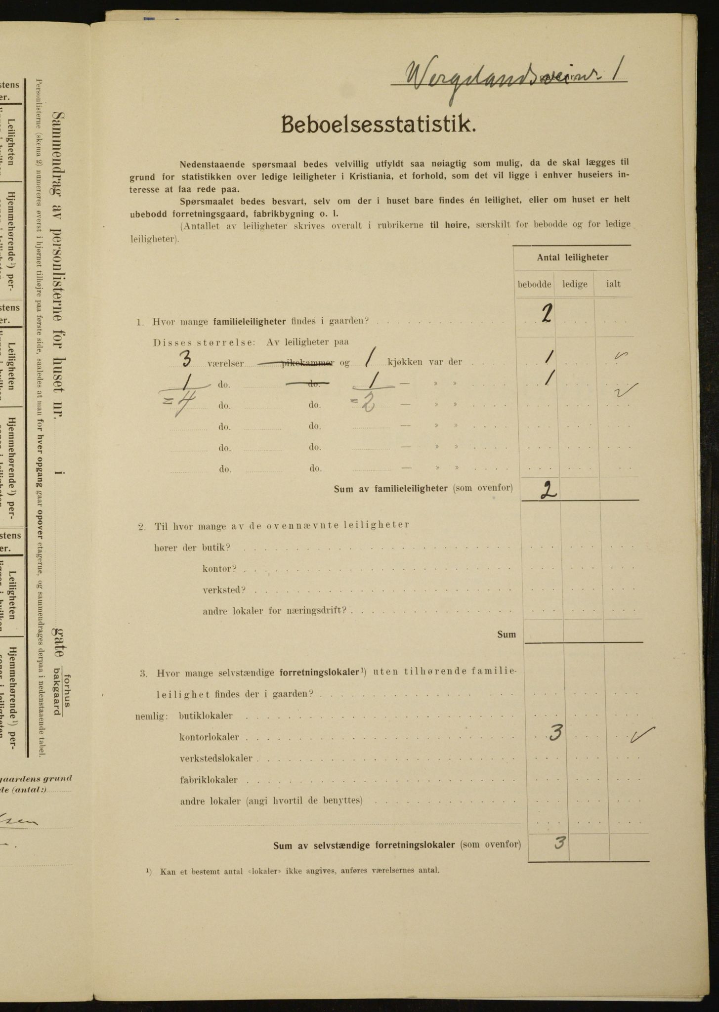 OBA, Municipal Census 1910 for Kristiania, 1910, p. 121157