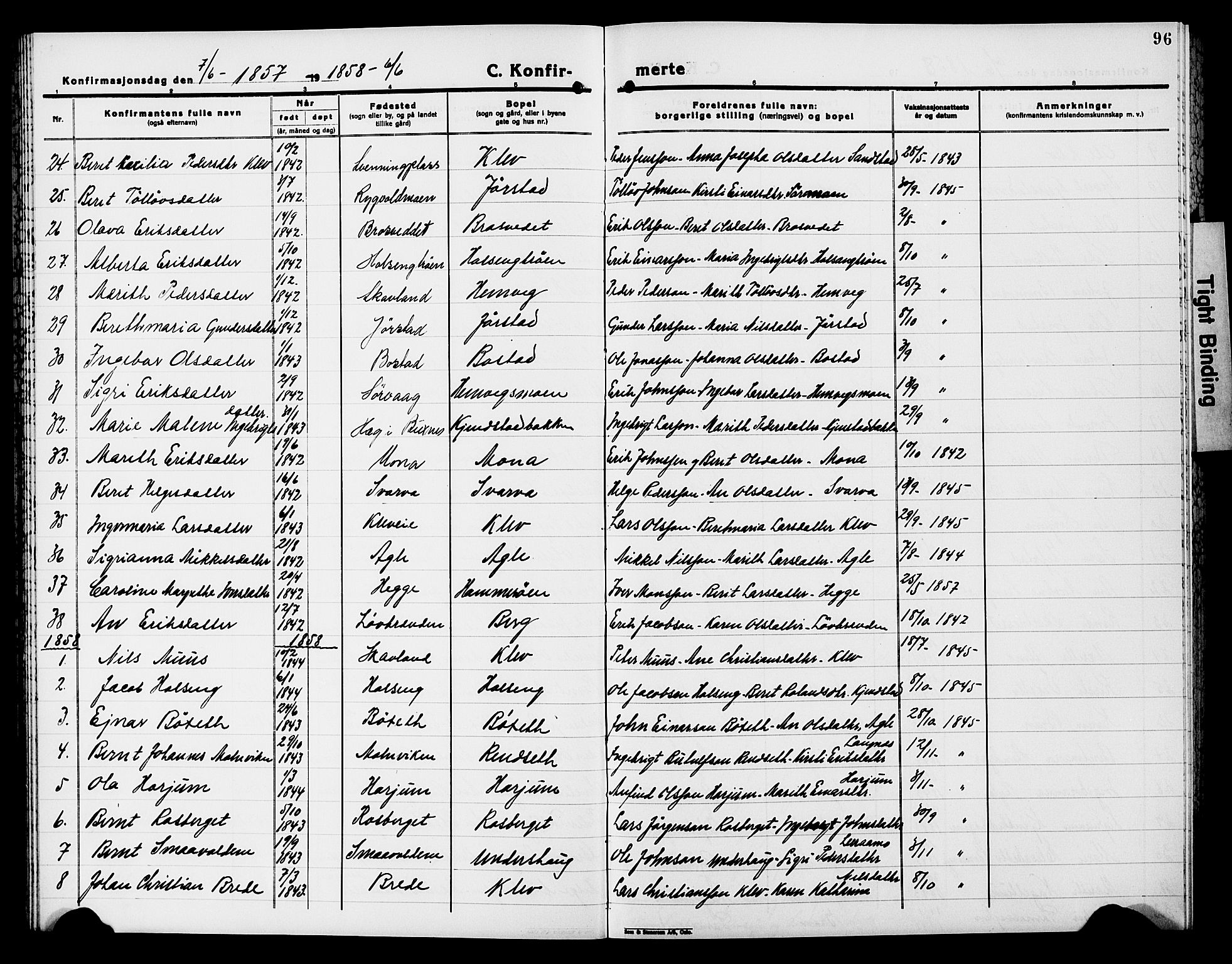 Ministerialprotokoller, klokkerbøker og fødselsregistre - Nord-Trøndelag, SAT/A-1458/749/L0485: Parish register (official) no. 749D01, 1857-1872, p. 96