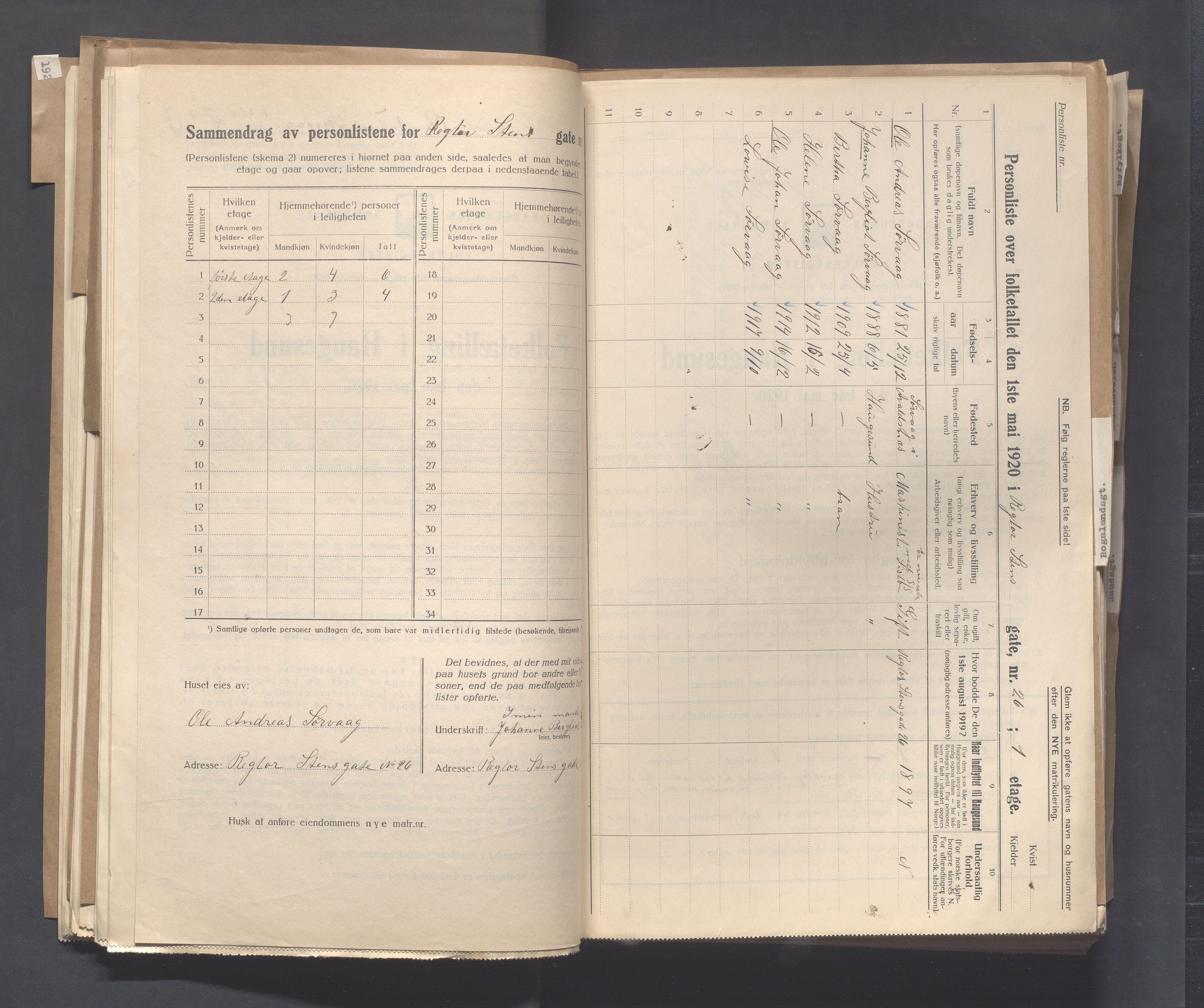 IKAR, Local census 1.5.1920 for Haugesund, 1920, p. 3094