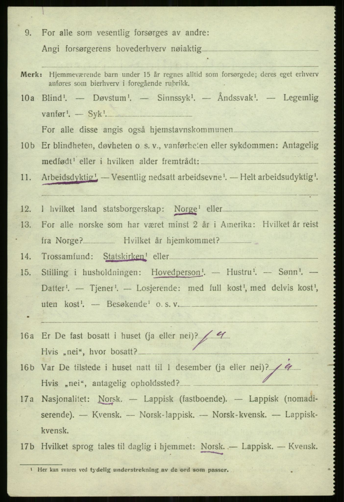 SATØ, 1920 census for Helgøy, 1920, p. 1432