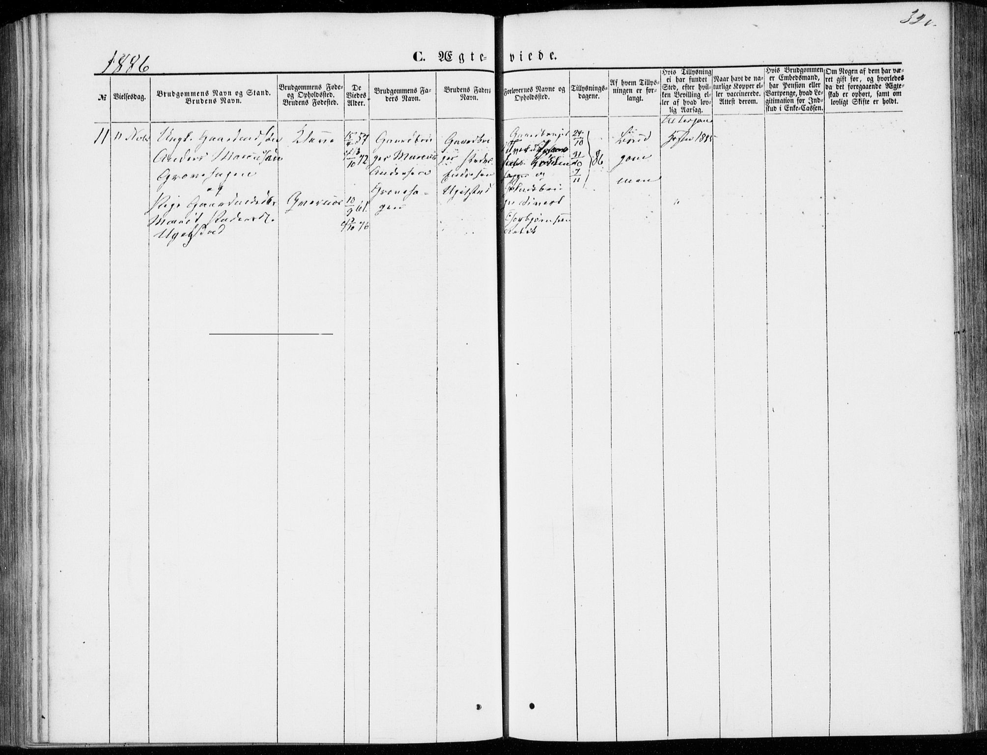 Ministerialprotokoller, klokkerbøker og fødselsregistre - Møre og Romsdal, SAT/A-1454/557/L0681: Parish register (official) no. 557A03, 1869-1886, p. 320