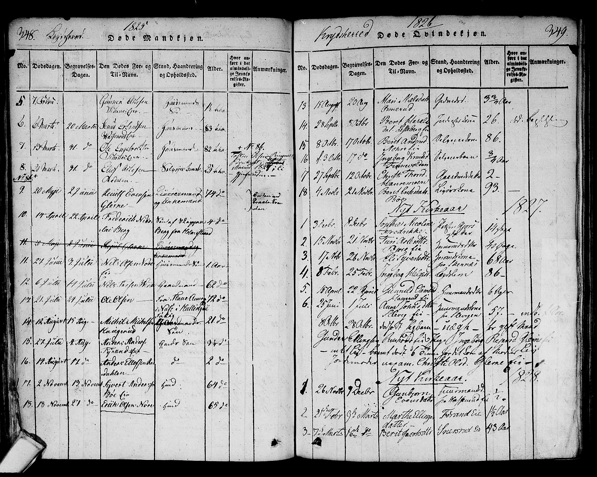 Sigdal kirkebøker, AV/SAKO-A-245/F/Fa/L0005: Parish register (official) no. I 5 /3, 1815-1829, p. 348-349