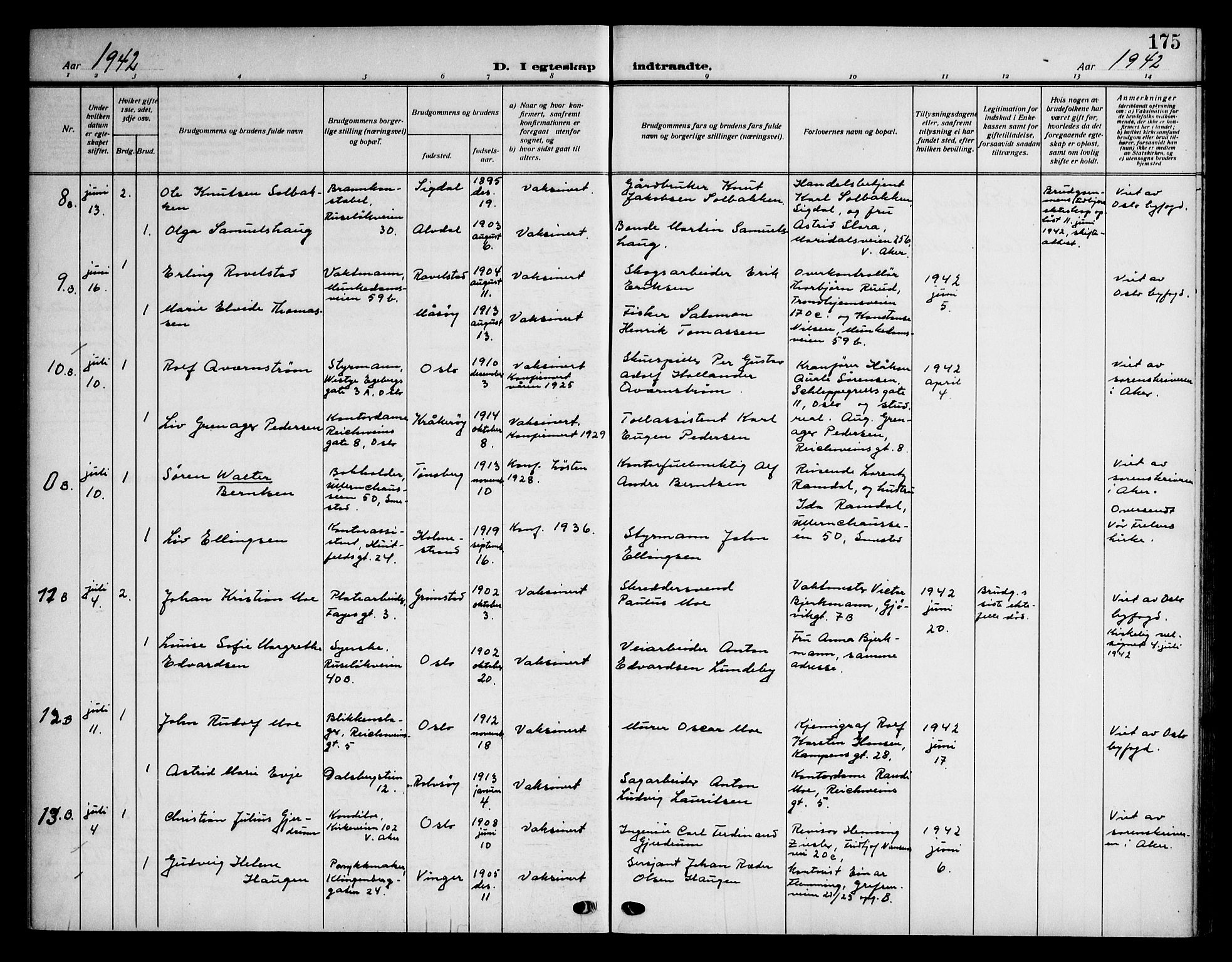 Piperviken prestekontor Kirkebøker, SAO/A-10874/F/L0002: Parish register (official) no. 2, 1911-1952, p. 175