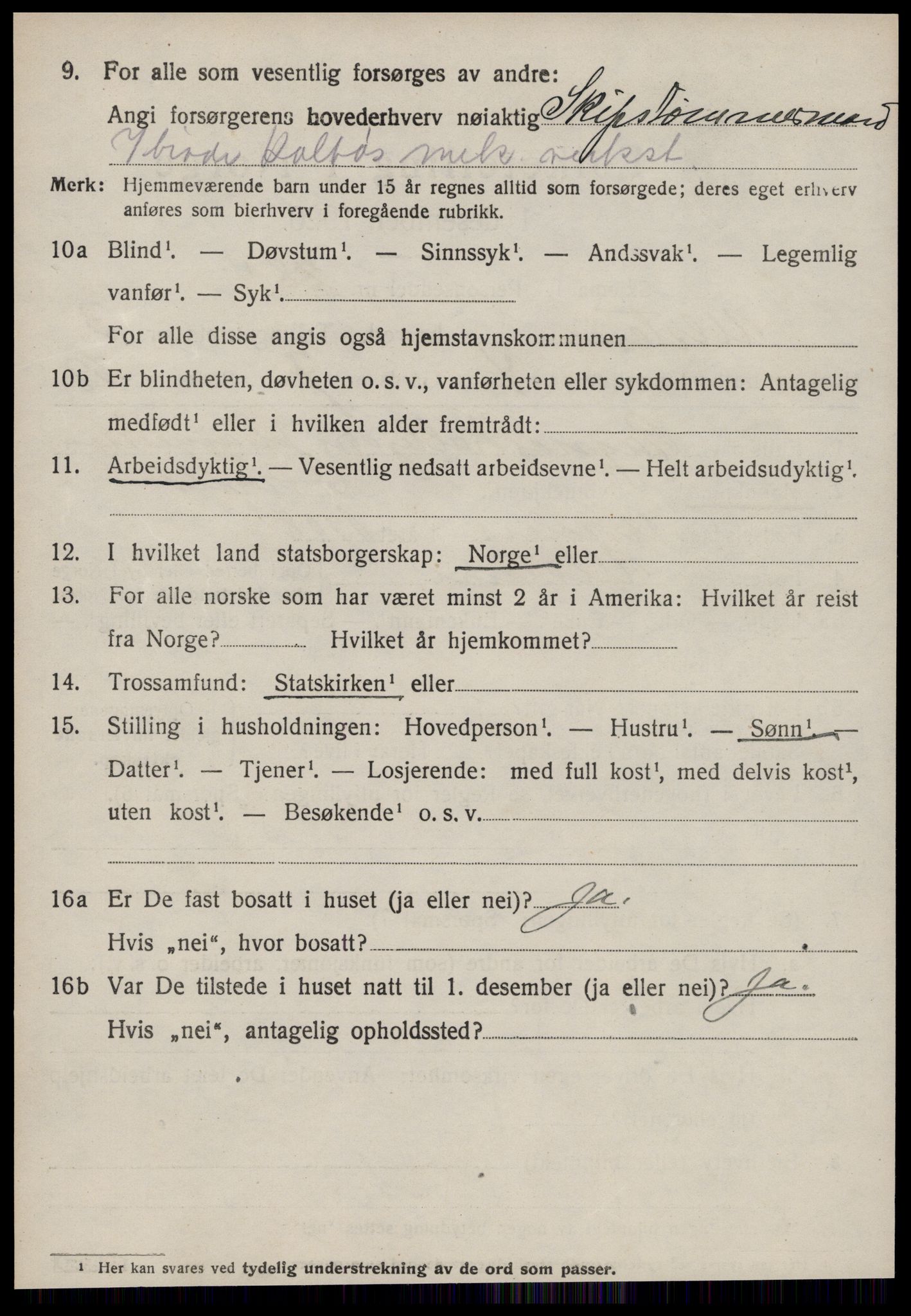 SAT, 1920 census for Ulstein, 1920, p. 1679