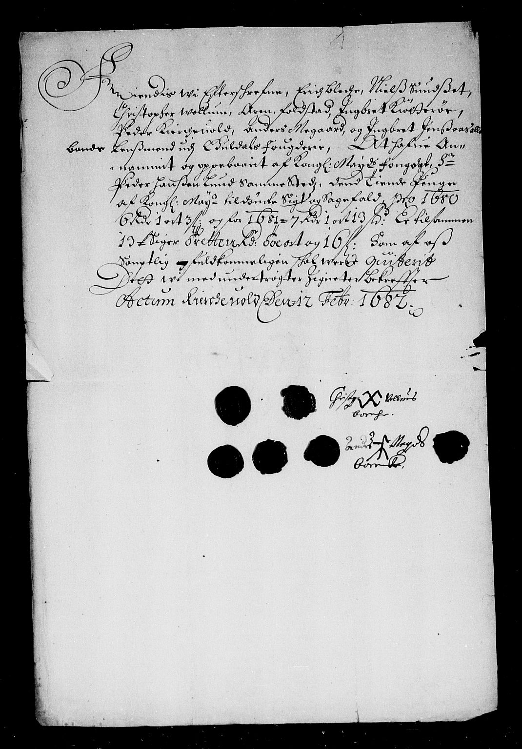 Rentekammeret inntil 1814, Reviderte regnskaper, Stiftamtstueregnskaper, Trondheim stiftamt og Nordland amt, RA/EA-6044/R/Rf/L0063: Trondheim stiftamt, 1681