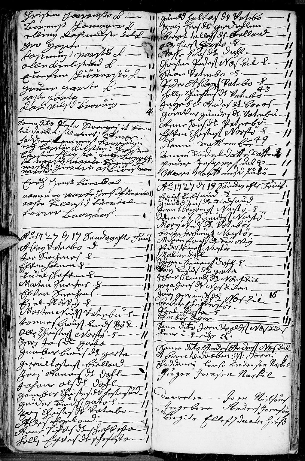 Dypvåg sokneprestkontor, AV/SAK-1111-0007/F/Fb/Fba/L0003: Parish register (copy) no. B 3, 1715-1738, p. 110