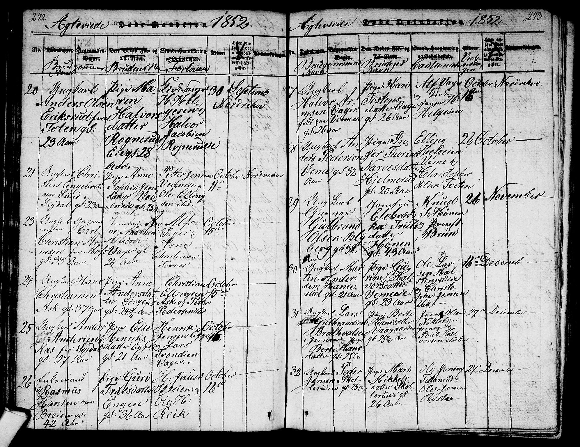 Norderhov kirkebøker, SAKO/A-237/G/Ga/L0003: Parish register (copy) no. I 3 /1, 1814-1876, p. 272-273