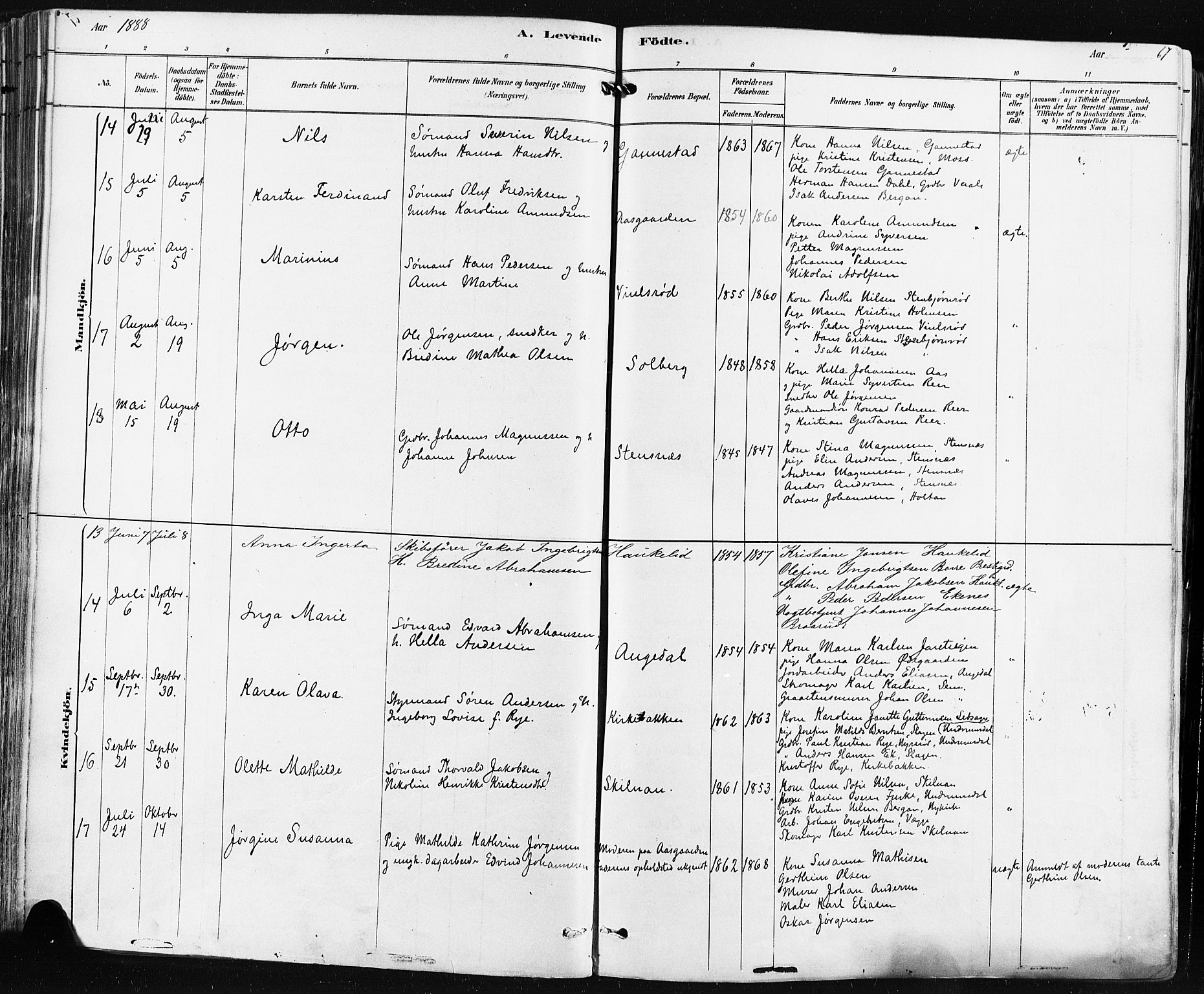 Borre kirkebøker, AV/SAKO-A-338/F/Fa/L0009: Parish register (official) no. I 9, 1878-1896, p. 67