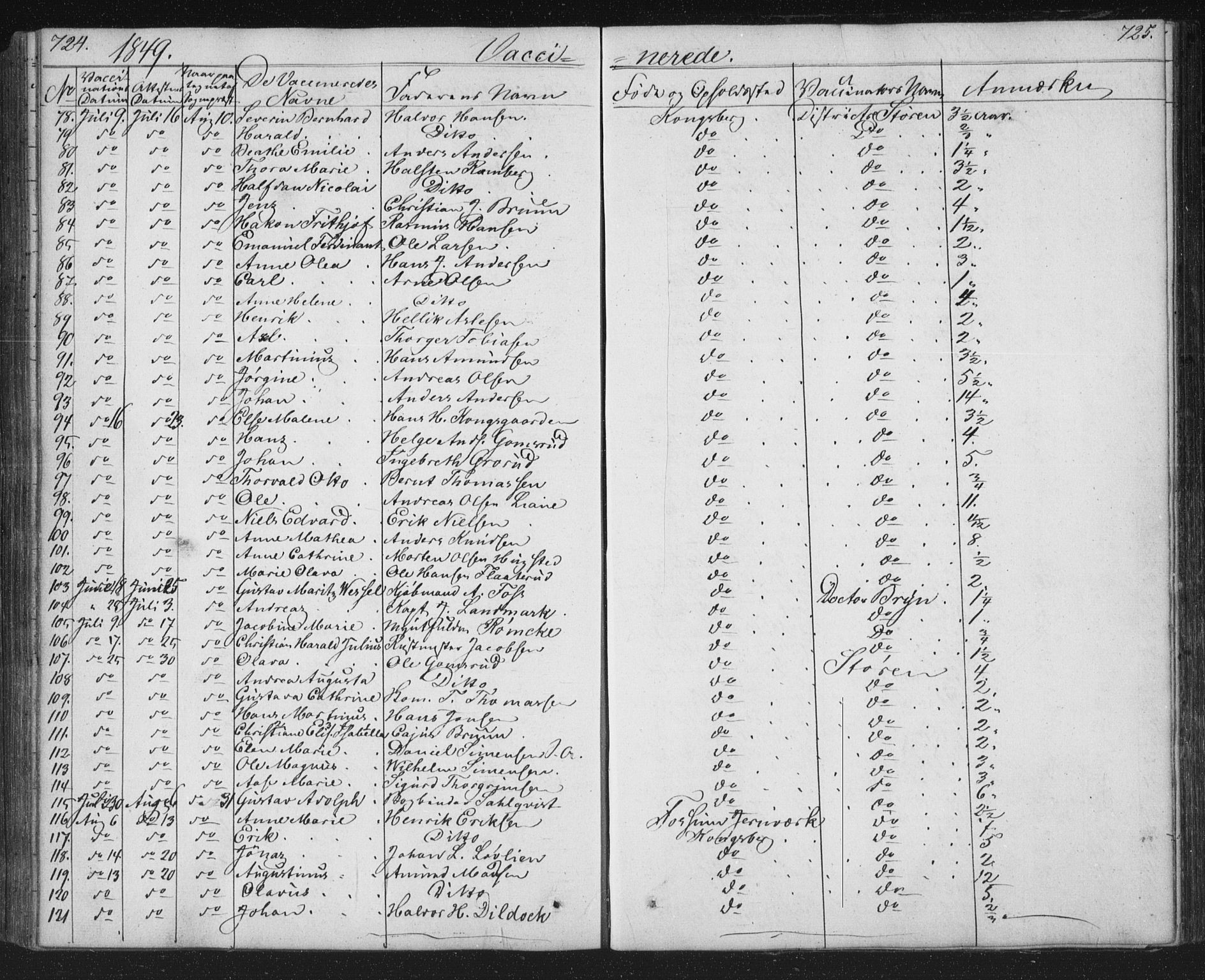Kongsberg kirkebøker, SAKO/A-22/G/Ga/L0002: Parish register (copy) no. 2, 1839-1858, p. 724-725