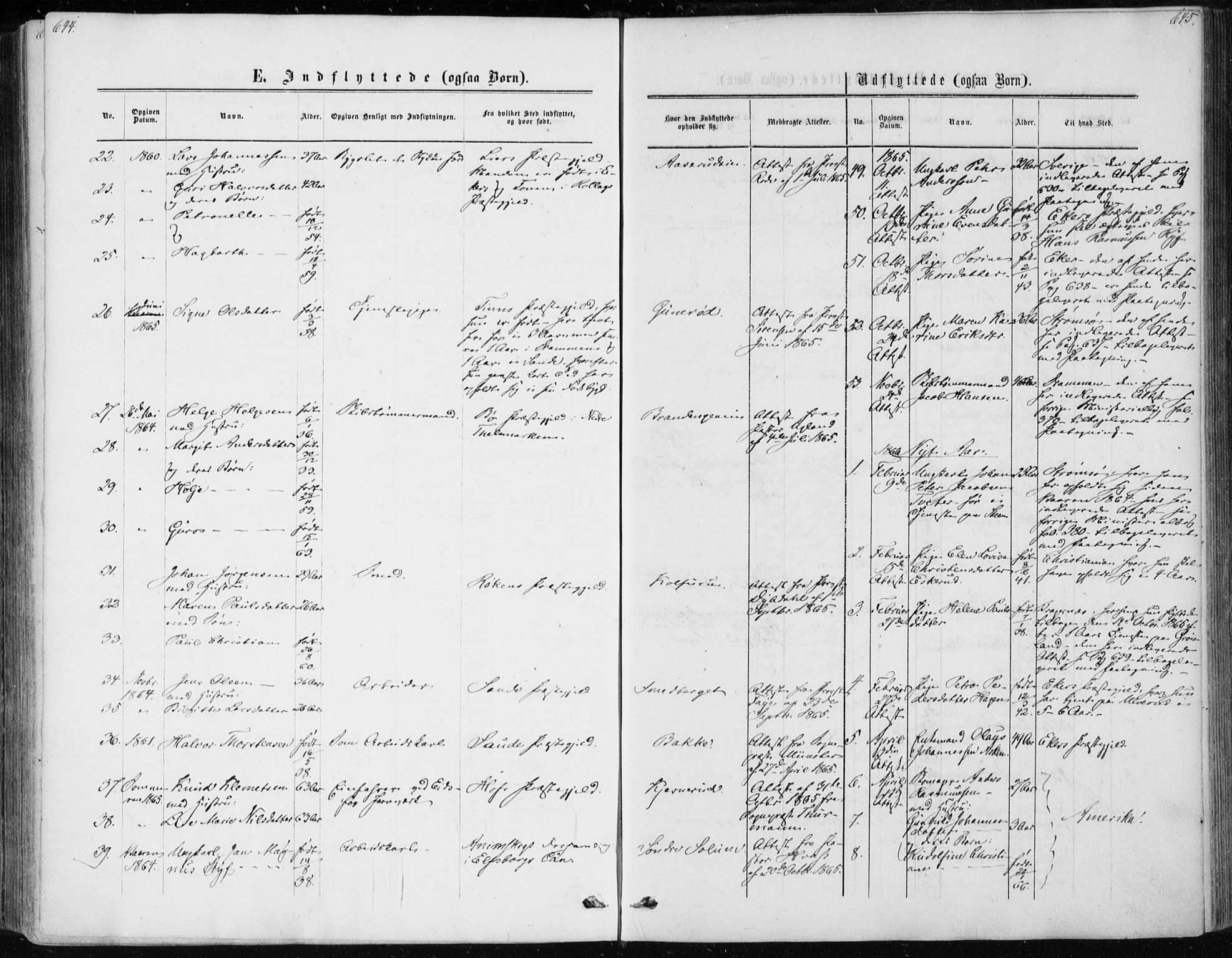 Skoger kirkebøker, AV/SAKO-A-59/F/Fa/L0004: Parish register (official) no. I 4, 1862-1872, p. 644-645