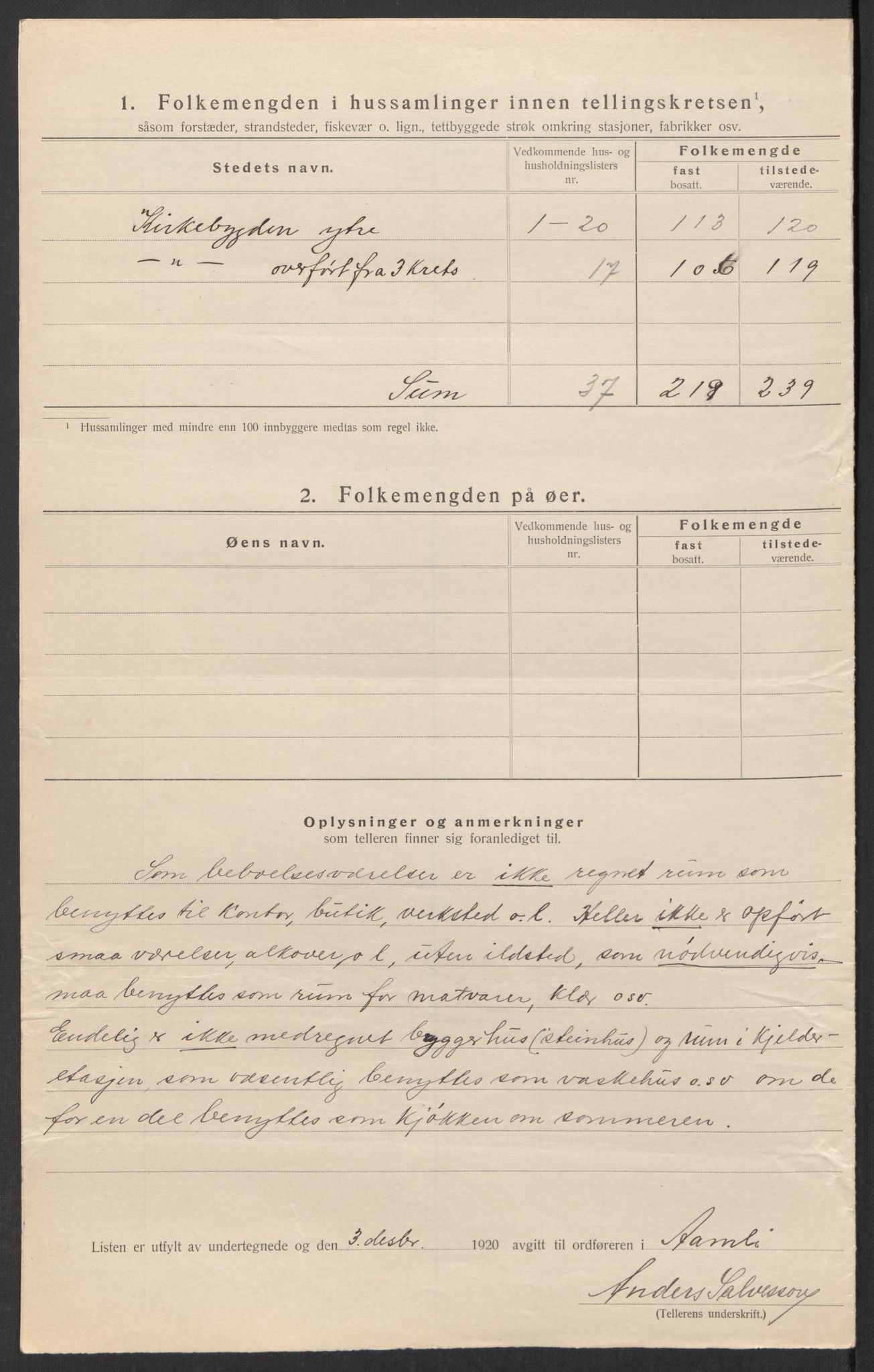 SAK, 1920 census for Åmli, 1920, p. 17