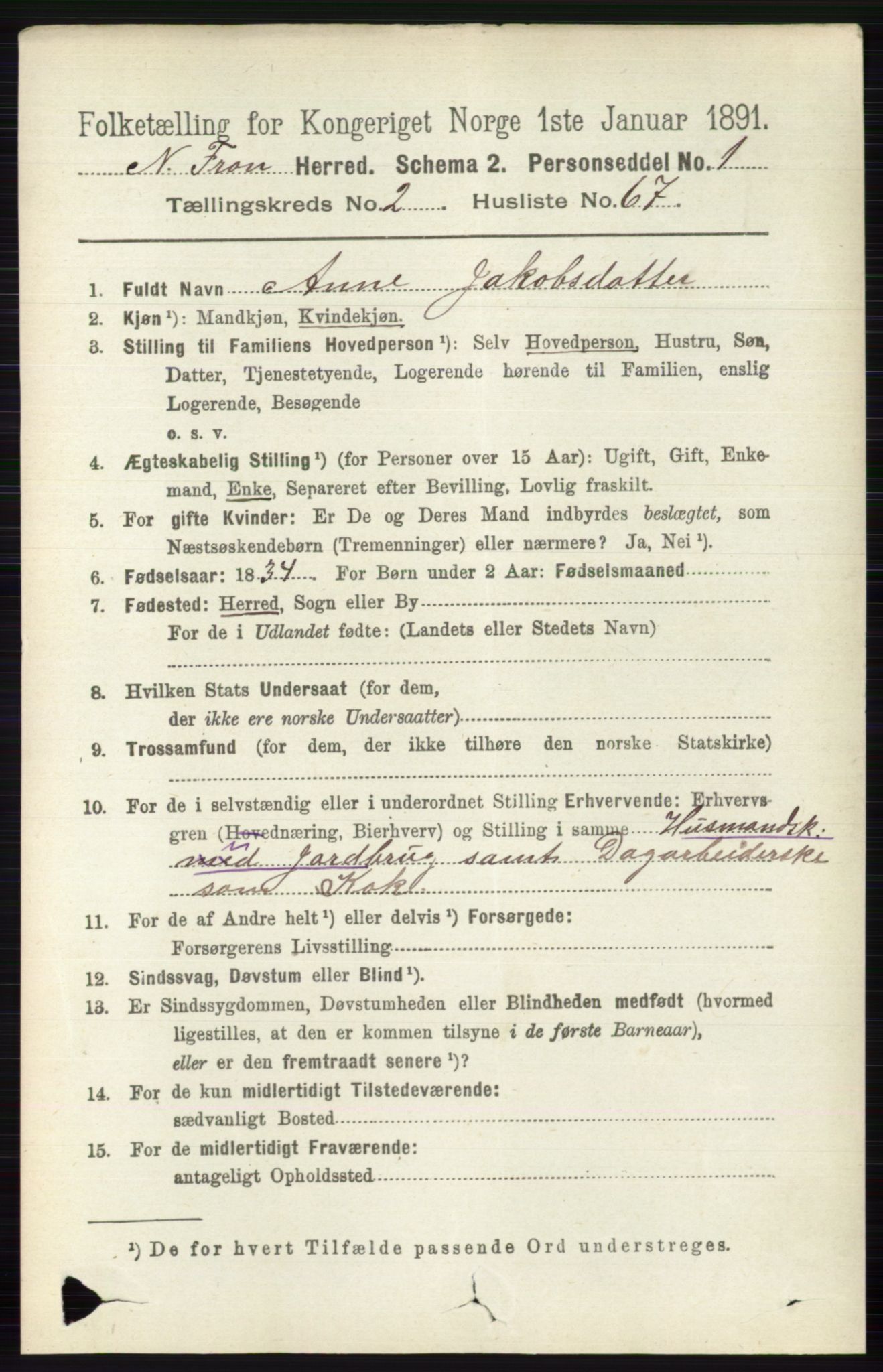 RA, 1891 census for 0518 Nord-Fron, 1891, p. 753