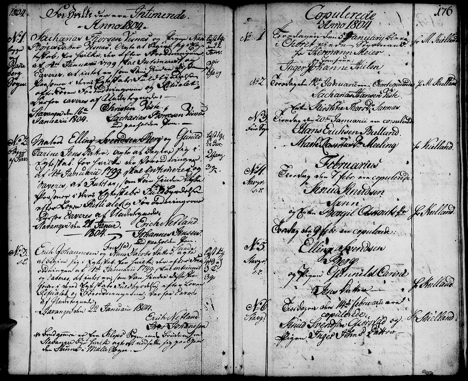 Domkirken sokneprestkontor, SAST/A-101812/001/30/30BA/L0006: Parish register (official) no. A 6, 1783-1815, p. 176