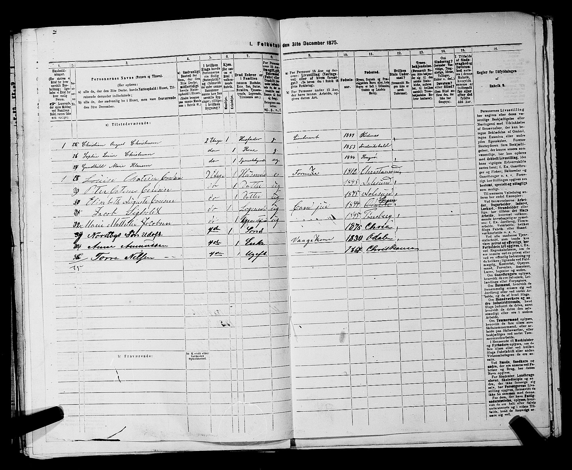 RA, 1875 census for 0301 Kristiania, 1875, p. 5909