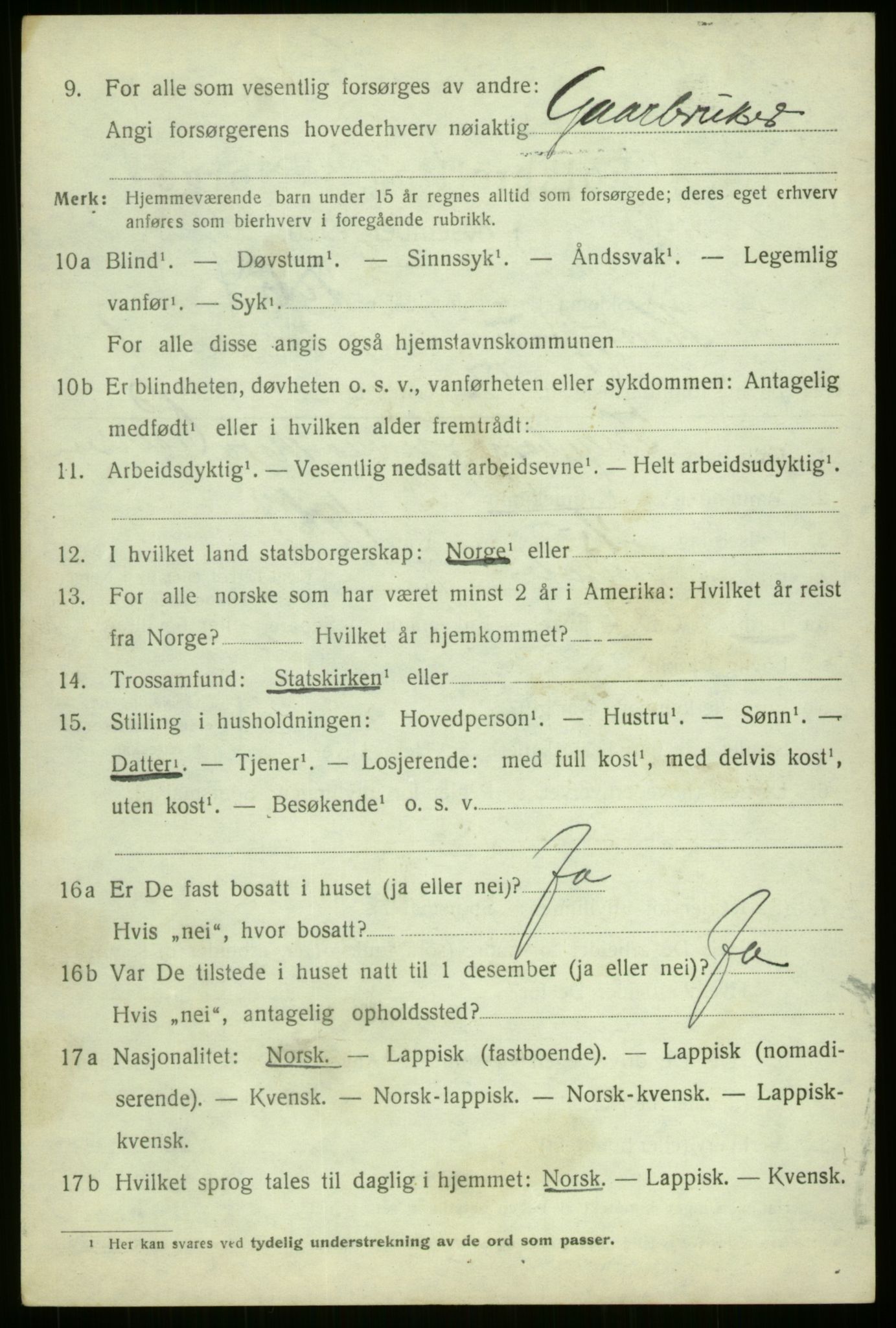 SATØ, 1920 census for Kvæfjord, 1920, p. 1386