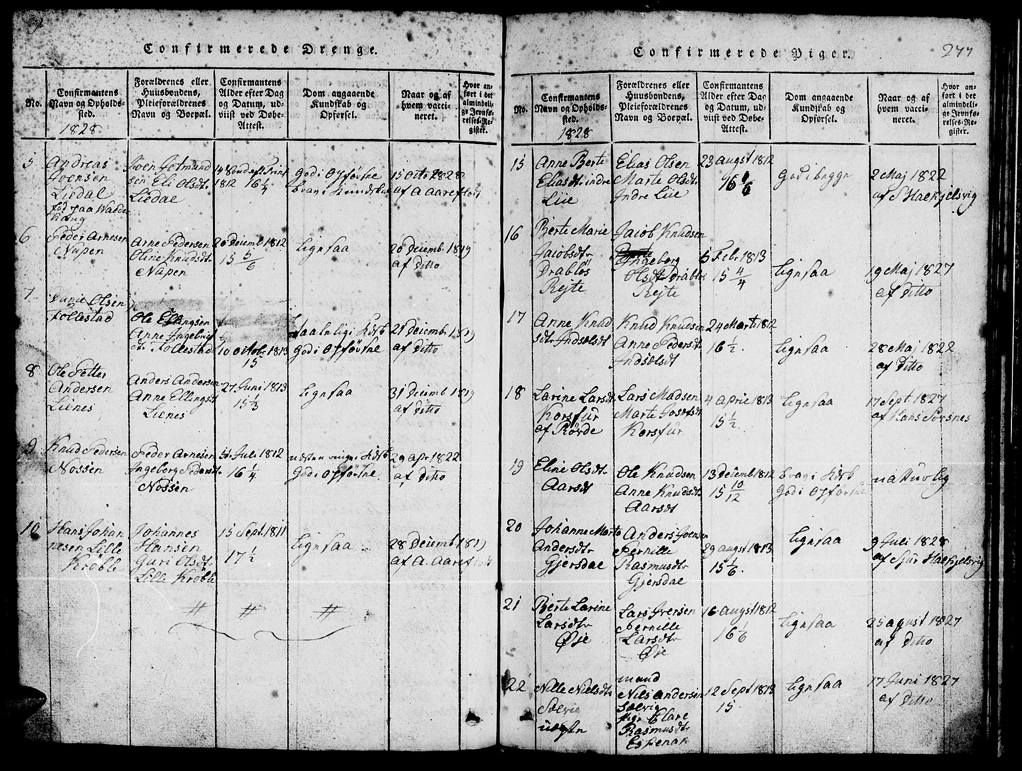 Ministerialprotokoller, klokkerbøker og fødselsregistre - Møre og Romsdal, AV/SAT-A-1454/511/L0155: Parish register (copy) no. 511C01, 1817-1829, p. 277