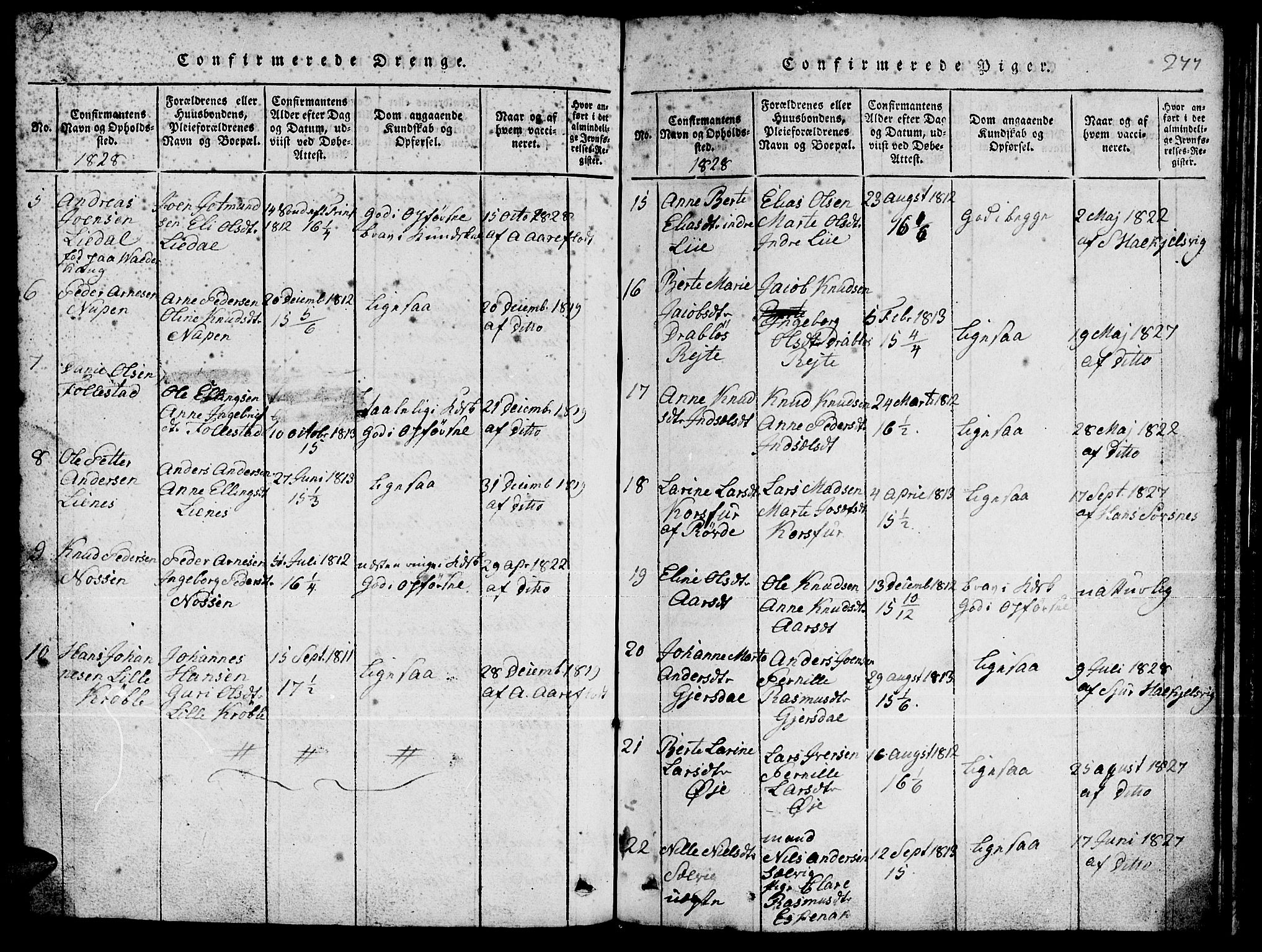 Ministerialprotokoller, klokkerbøker og fødselsregistre - Møre og Romsdal, SAT/A-1454/511/L0155: Parish register (copy) no. 511C01, 1817-1829, p. 277