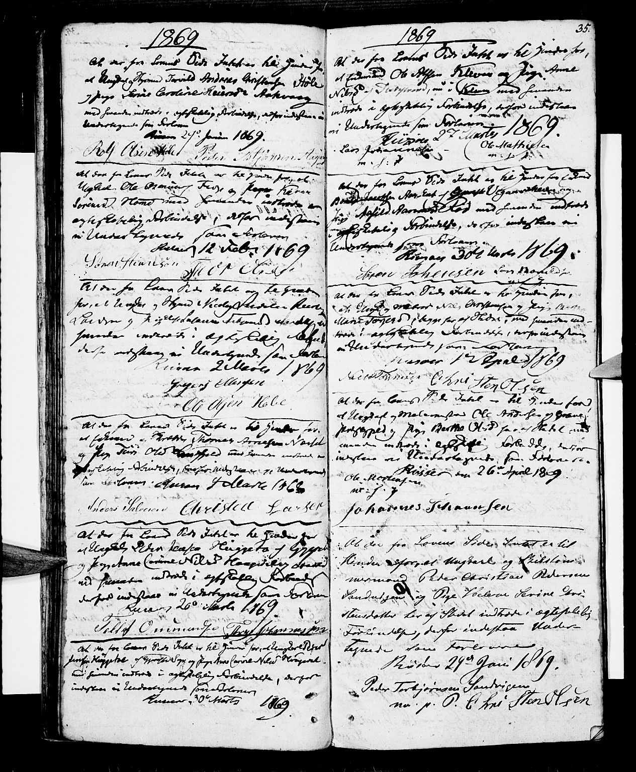 Risør sokneprestkontor, SAK/1111-0035/F/Fb/L0003: Parish register (copy) no. B 3 /1, 1812-1874, p. 35