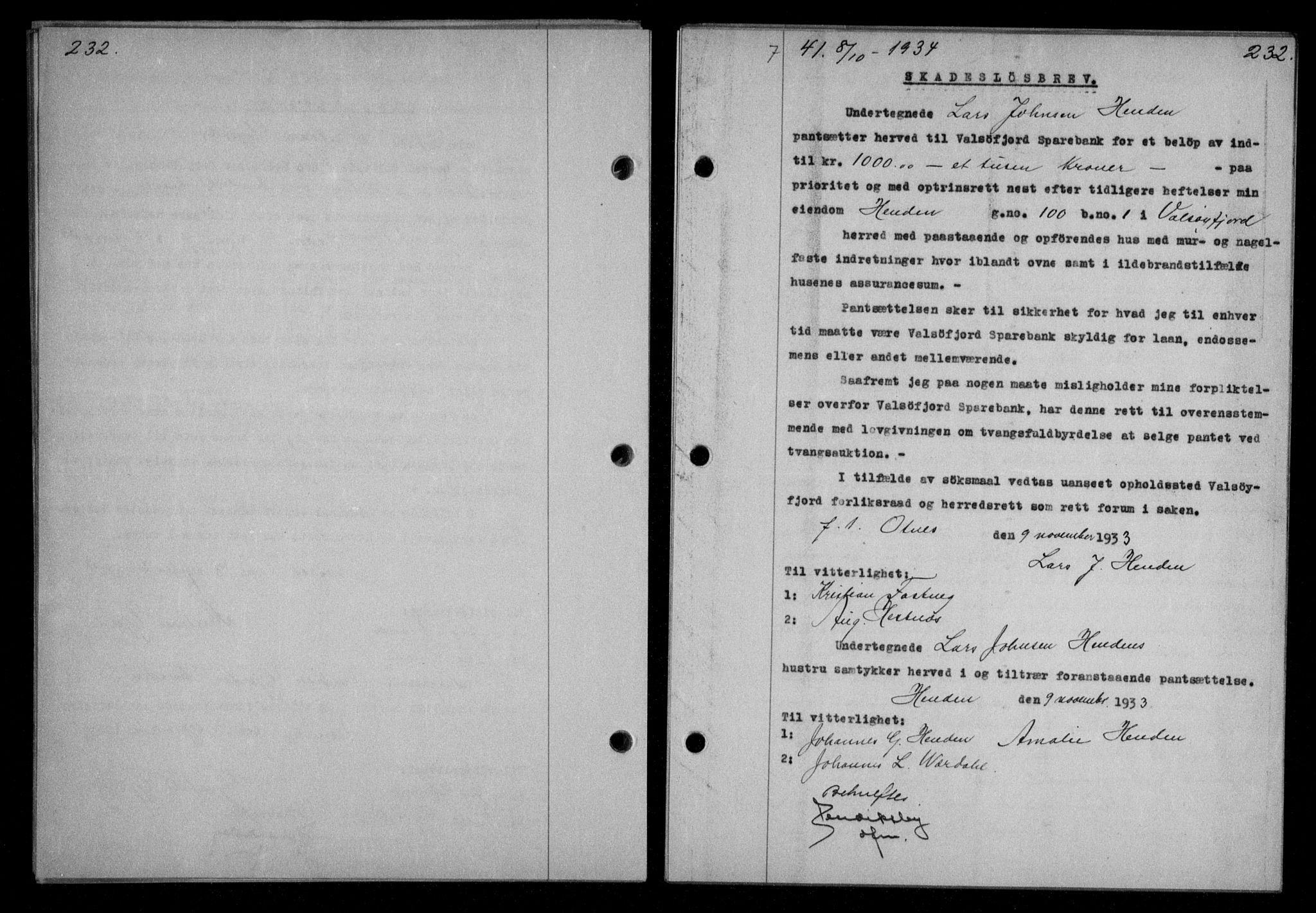 Nordmøre sorenskriveri, AV/SAT-A-4132/1/2/2Ca/L0082: Mortgage book no. 72, 1934-1934, Deed date: 08.10.1934