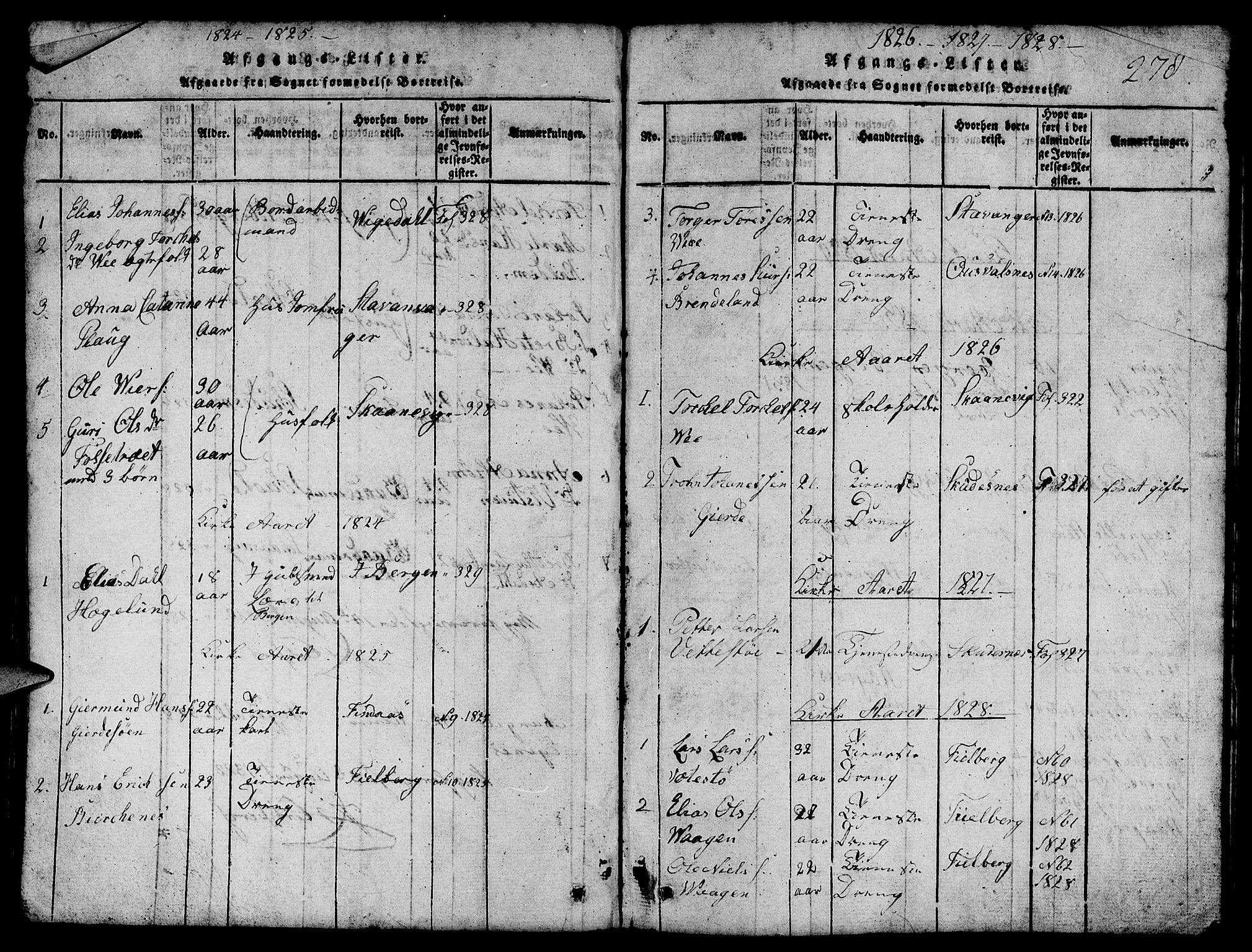 Etne sokneprestembete, SAB/A-75001/H/Hab: Parish register (copy) no. B 1, 1815-1850, p. 278