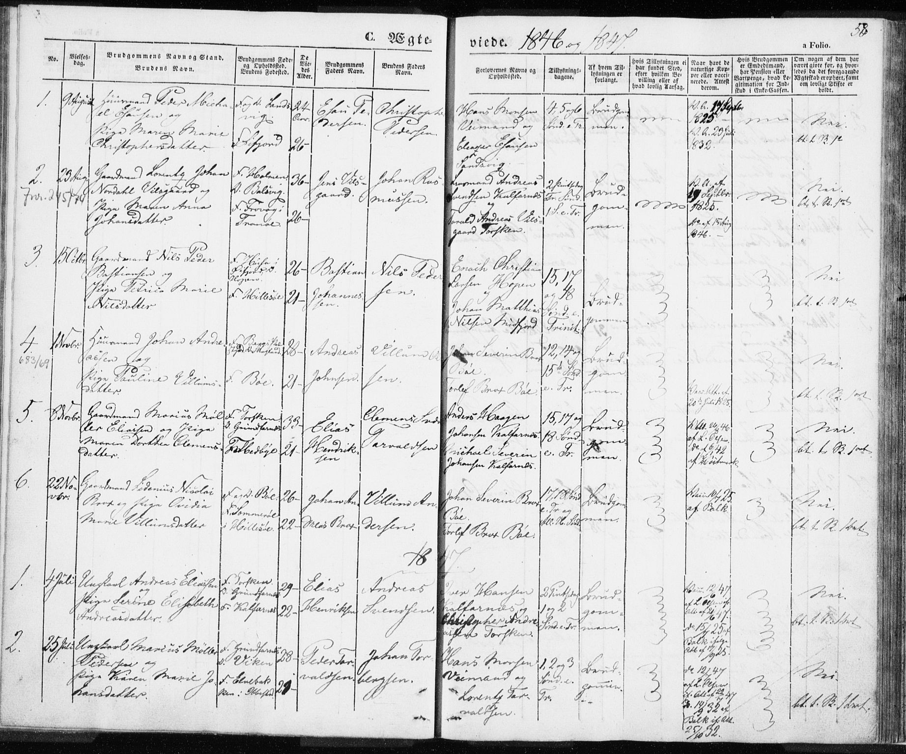 Berg sokneprestkontor, SATØ/S-1318/G/Ga/Gaa/L0001kirke: Parish register (official) no. 1, 1846-1859, p. 58