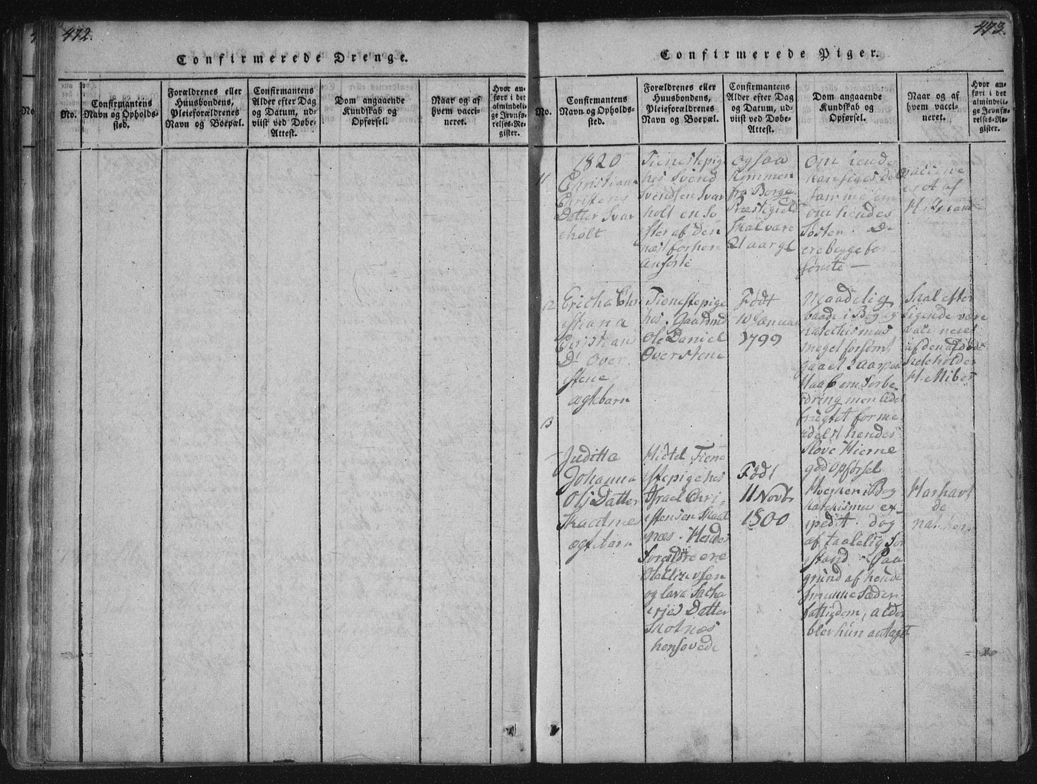 Ministerialprotokoller, klokkerbøker og fødselsregistre - Nordland, SAT/A-1459/881/L1164: Parish register (copy) no. 881C01, 1818-1853, p. 472-473