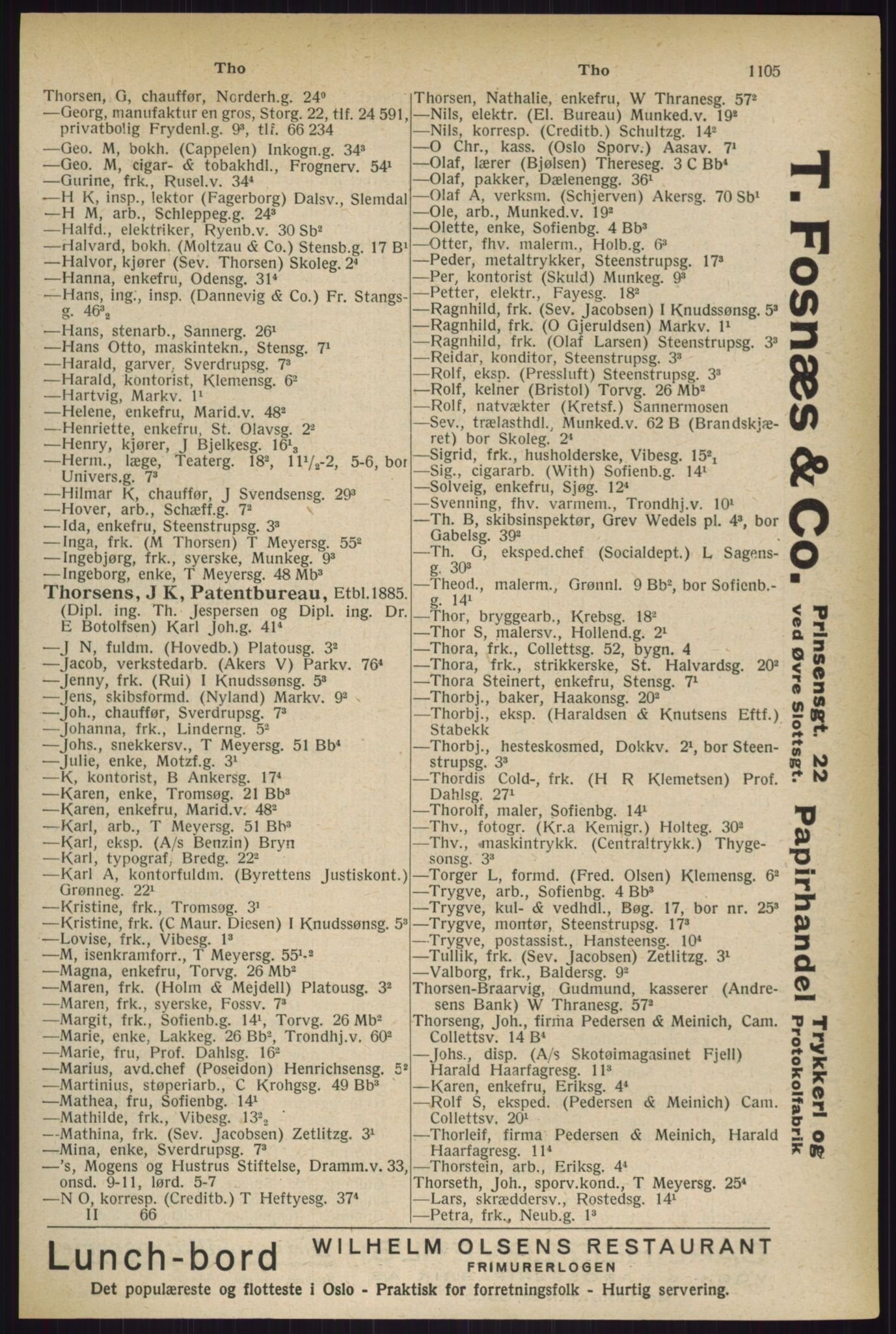 Kristiania/Oslo adressebok, PUBL/-, 1927, p. 1105