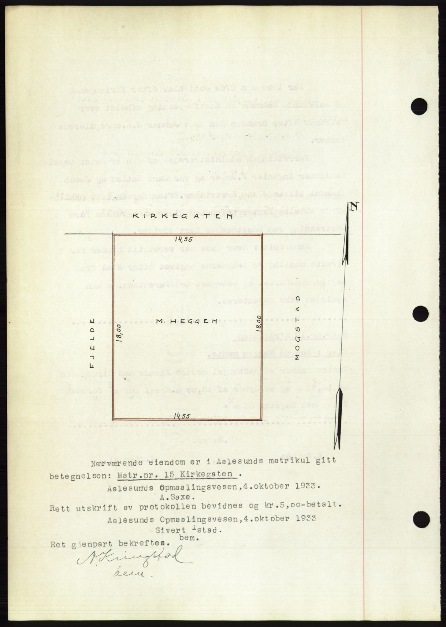 Ålesund byfogd, AV/SAT-A-4384: Mortgage book no. 31, 1933-1934, Deed date: 10.10.1933