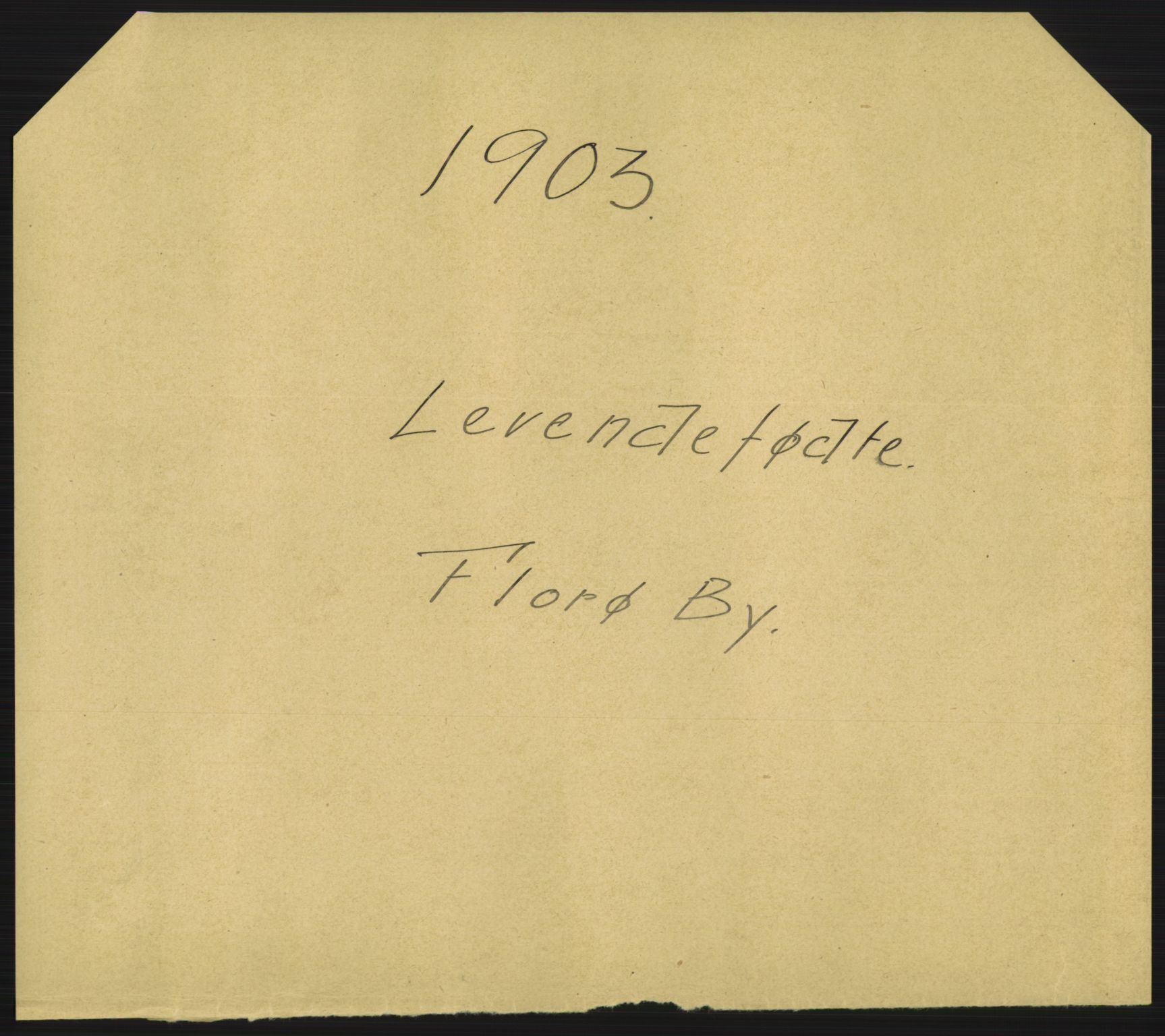 Statistisk sentralbyrå, Sosiodemografiske emner, Befolkning, AV/RA-S-2228/D/Df/Dfa/Dfaa/L0023: Florø: Fødte, gifte, døde., 1903, p. 1