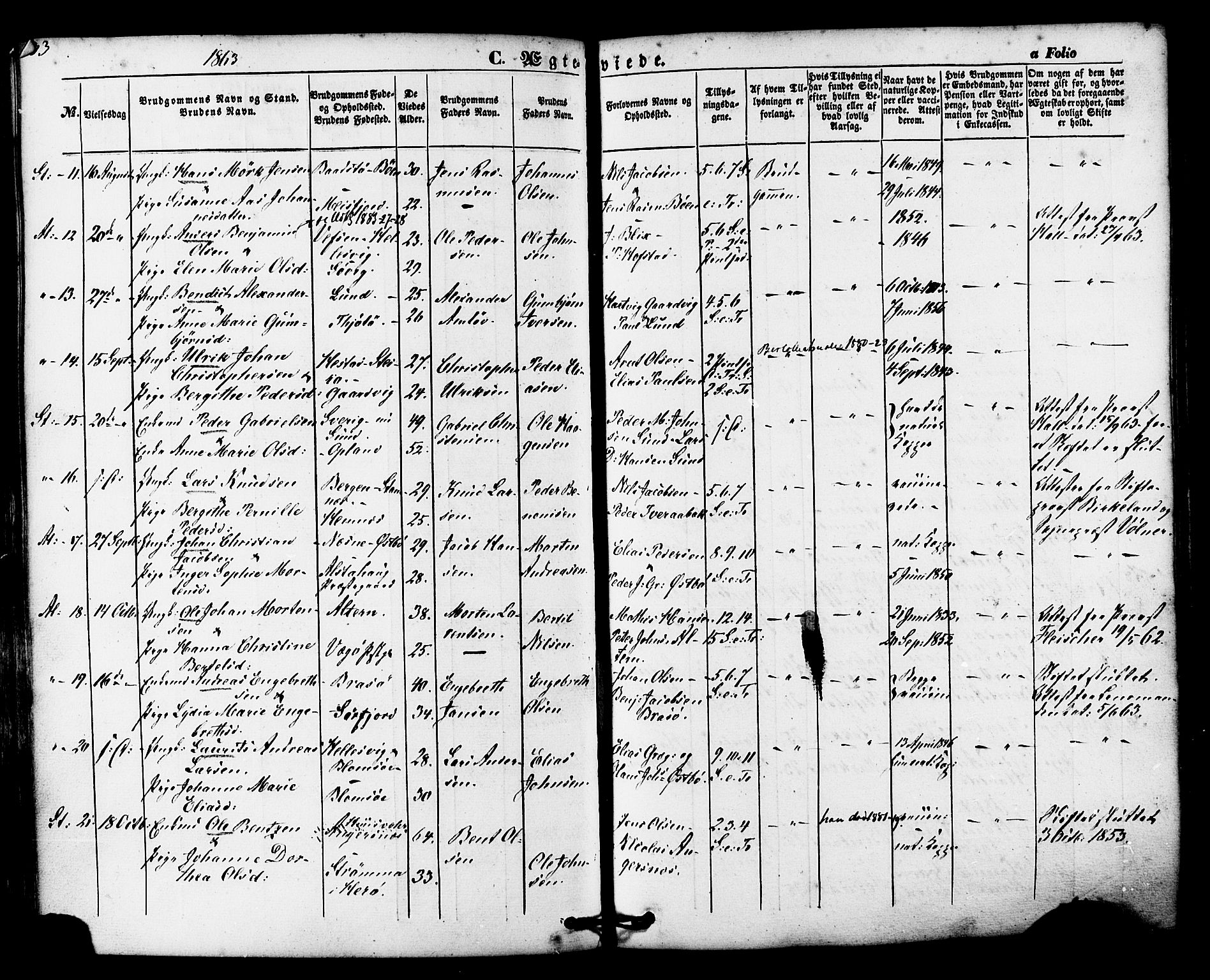 Ministerialprotokoller, klokkerbøker og fødselsregistre - Nordland, SAT/A-1459/830/L0448: Parish register (official) no. 830A12, 1855-1878, p. 133
