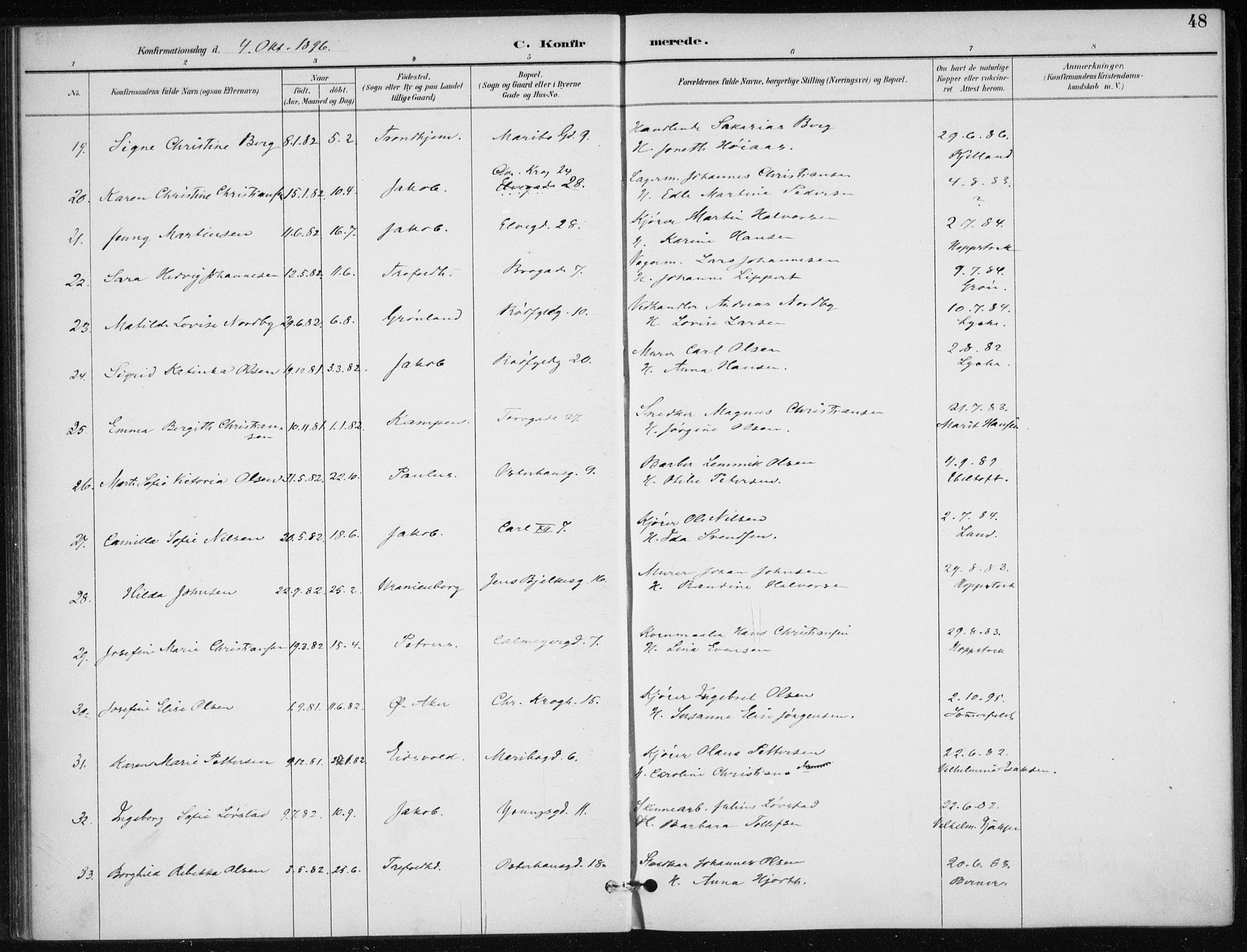 Jakob prestekontor Kirkebøker, AV/SAO-A-10850/F/Fa/L0008: Parish register (official) no. 8, 1892-1924, p. 48