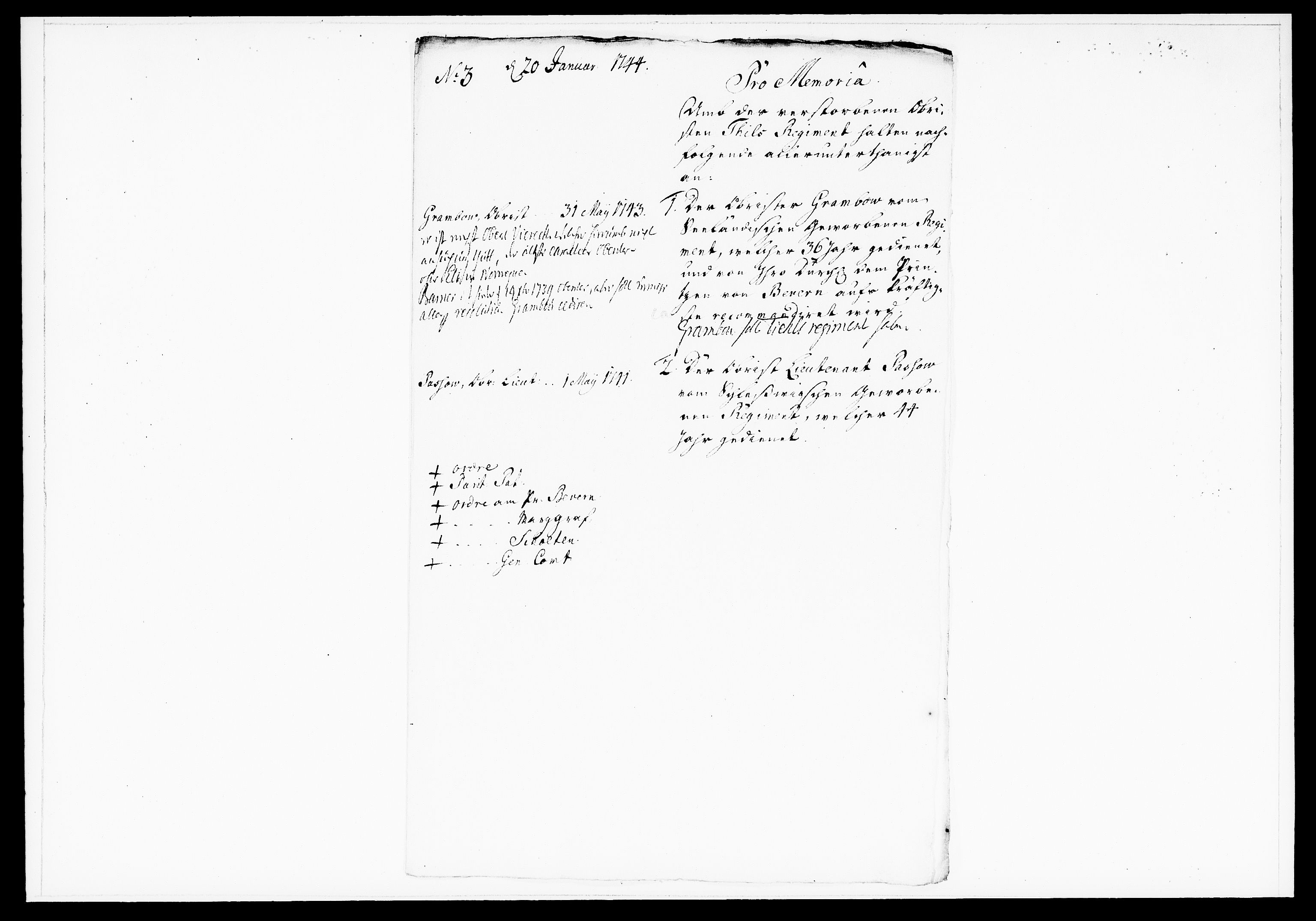 Krigskollegiet, Krigskancelliet, DRA/A-0006/-/1182-1187: Refererede sager, 1744, p. 22