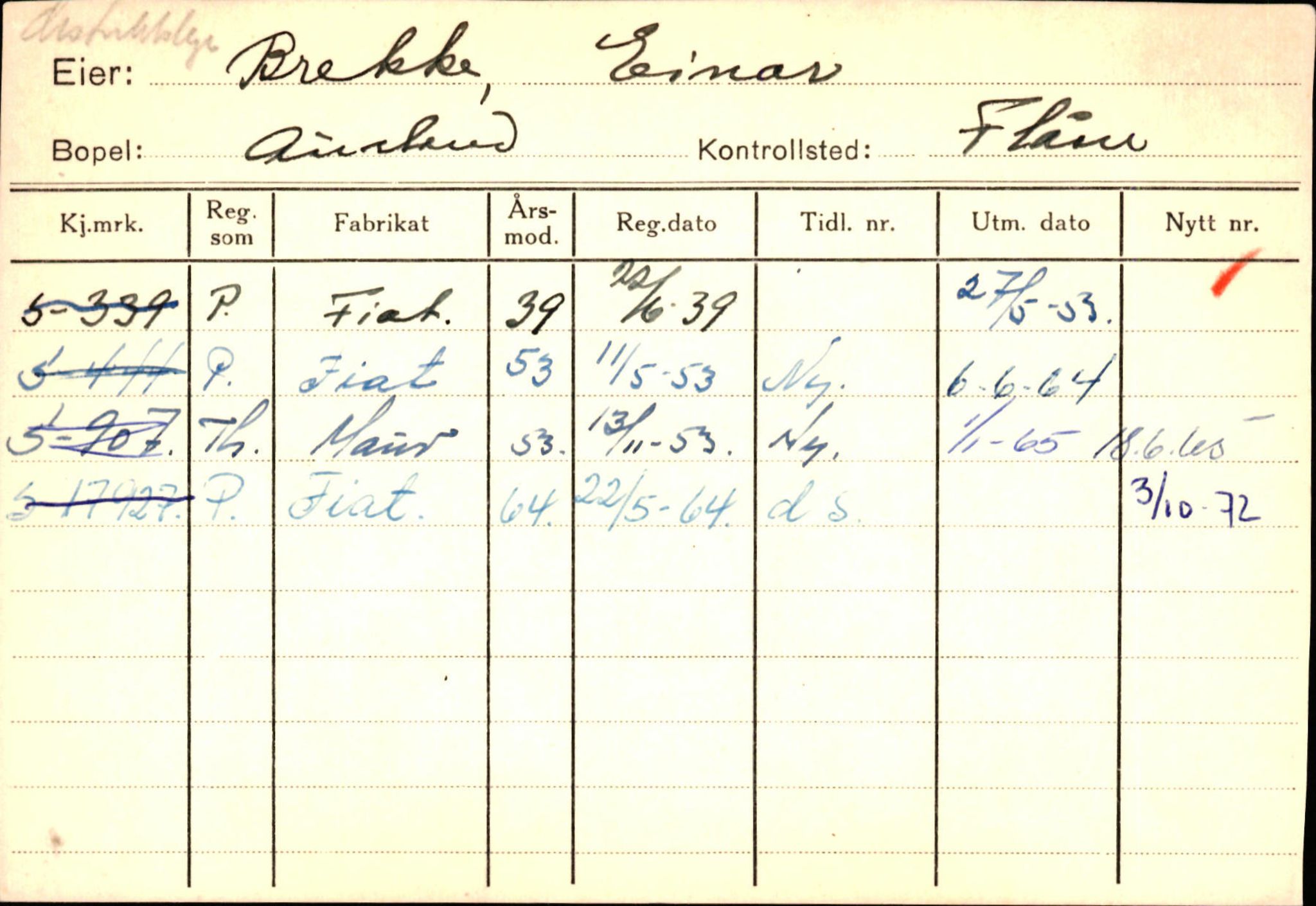 Statens vegvesen, Sogn og Fjordane vegkontor, AV/SAB-A-5301/4/F/L0125: Eigarregister Sogndal V-Å. Aurland A-Å. Fjaler A-N, 1945-1975, p. 499