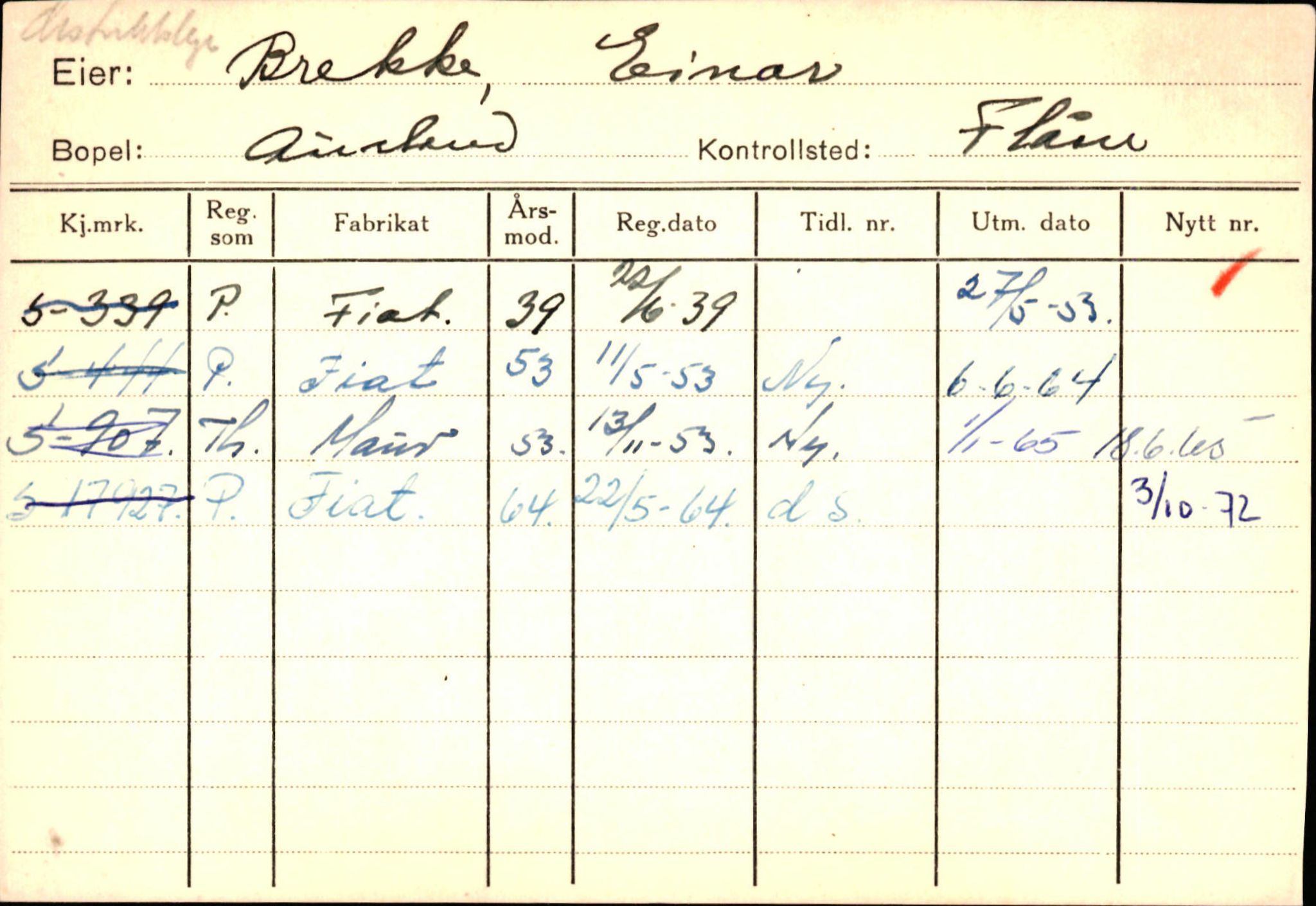 Statens vegvesen, Sogn og Fjordane vegkontor, SAB/A-5301/4/F/L0125: Eigarregister Sogndal V-Å. Aurland A-Å. Fjaler A-N, 1945-1975, p. 499