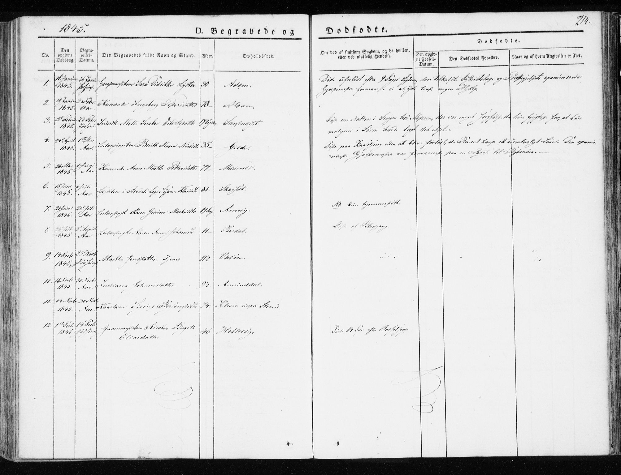 Ministerialprotokoller, klokkerbøker og fødselsregistre - Sør-Trøndelag, SAT/A-1456/655/L0676: Parish register (official) no. 655A05, 1830-1847, p. 214