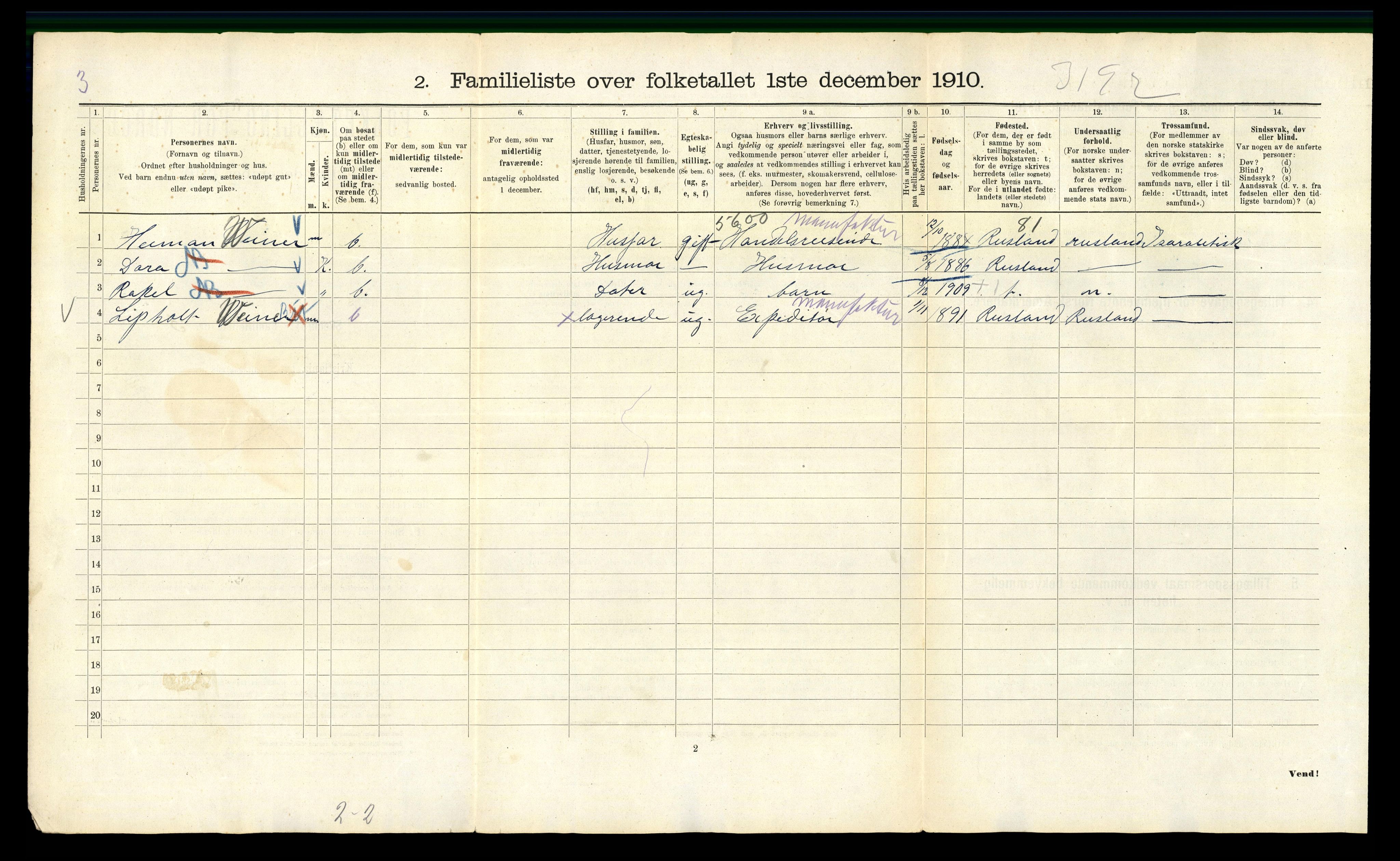 RA, 1910 census for Kristiania, 1910, p. 36666