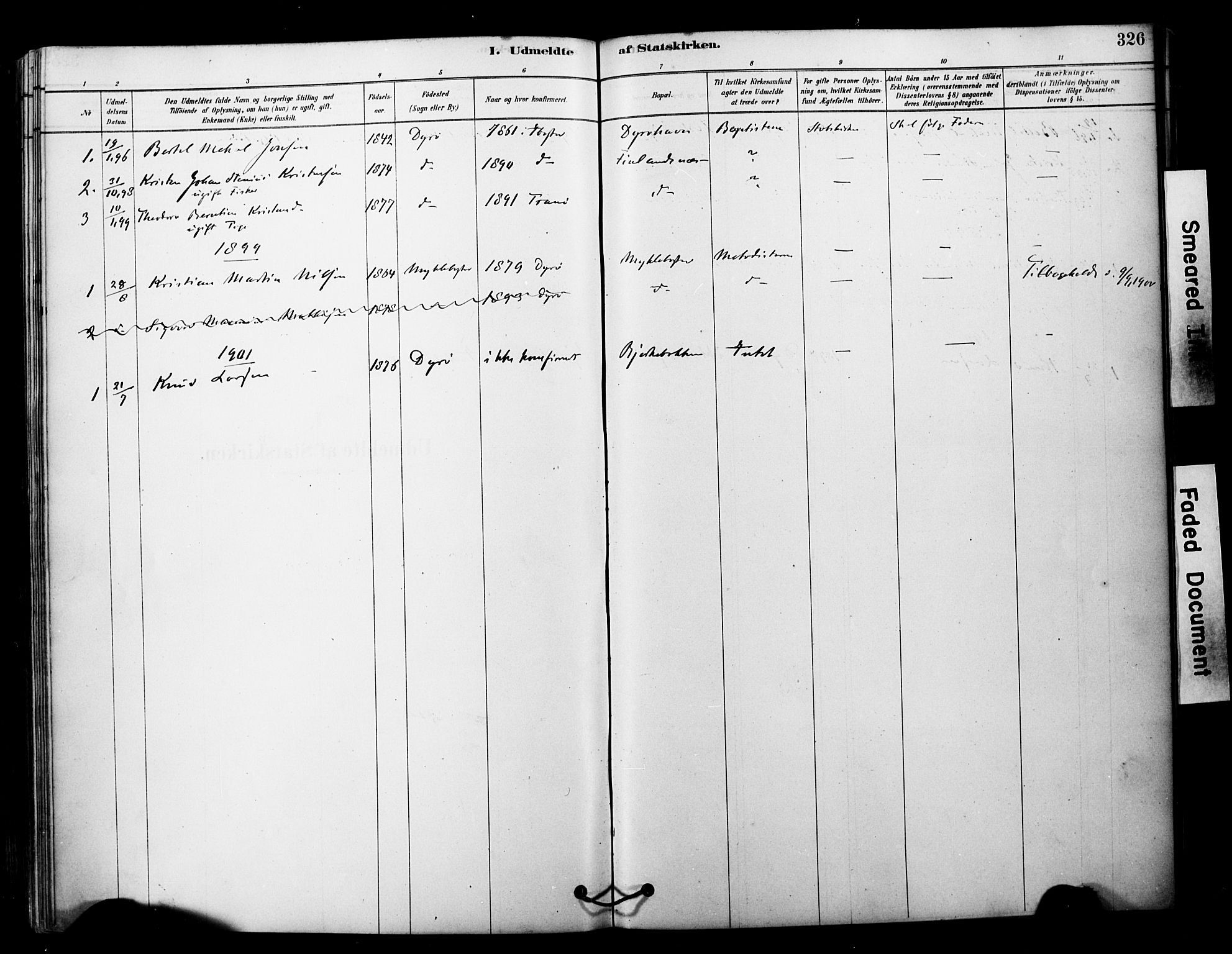 Tranøy sokneprestkontor, SATØ/S-1313/I/Ia/Iaa/L0011kirke: Parish register (official) no. 11, 1878-1904, p. 326