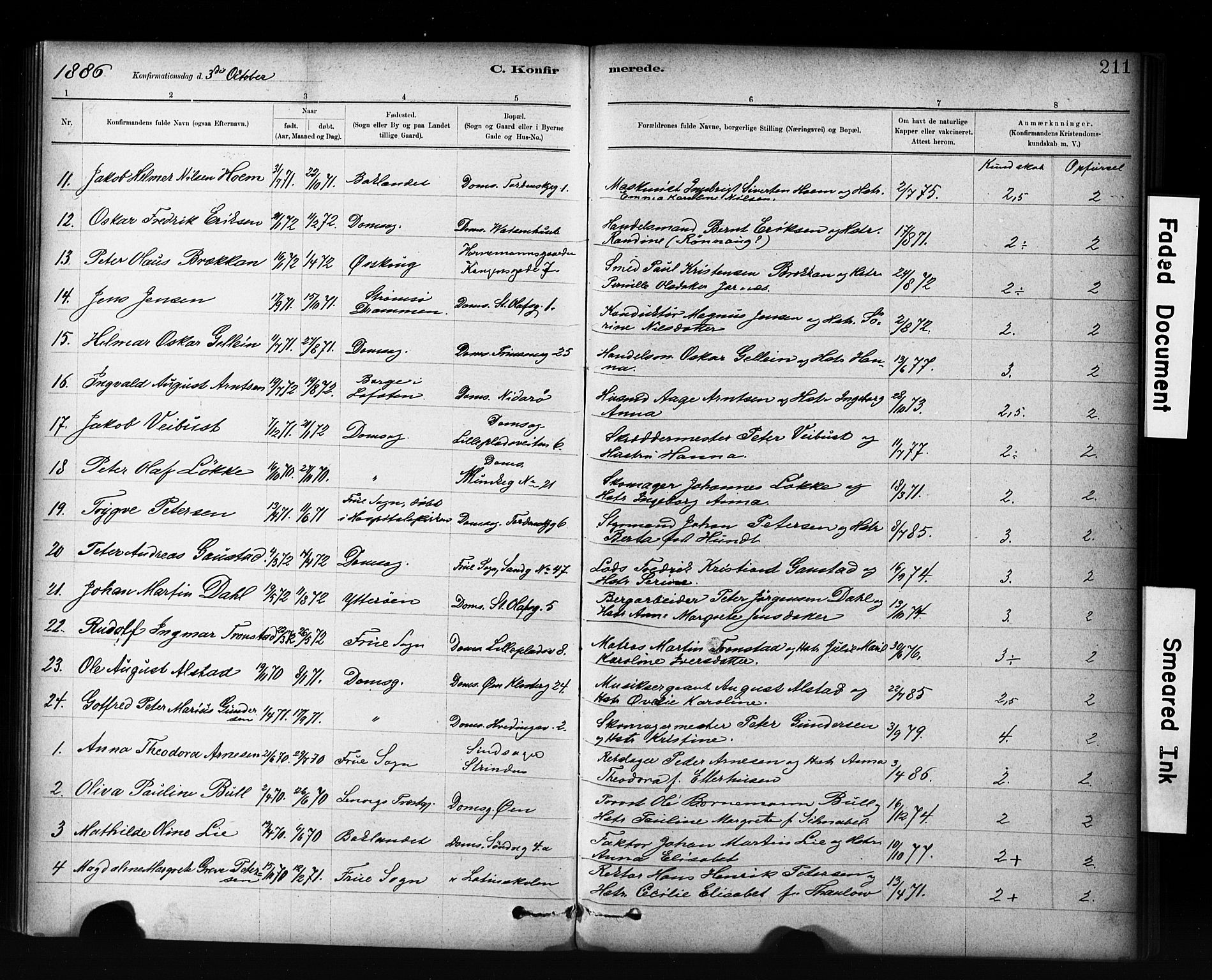 Ministerialprotokoller, klokkerbøker og fødselsregistre - Sør-Trøndelag, SAT/A-1456/601/L0071: Curate's parish register no. 601B04, 1882-1931, p. 211