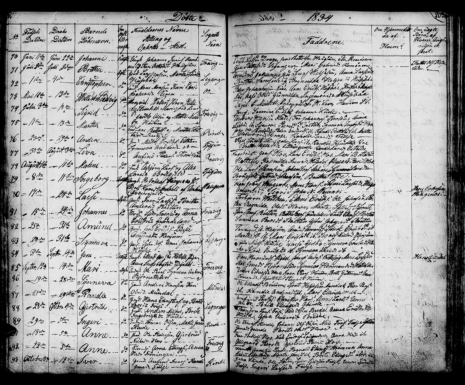 Leikanger sokneprestembete, AV/SAB-A-81001/H/Haa/Haaa/L0006: Parish register (official) no. A 6, 1810-1838, p. 203