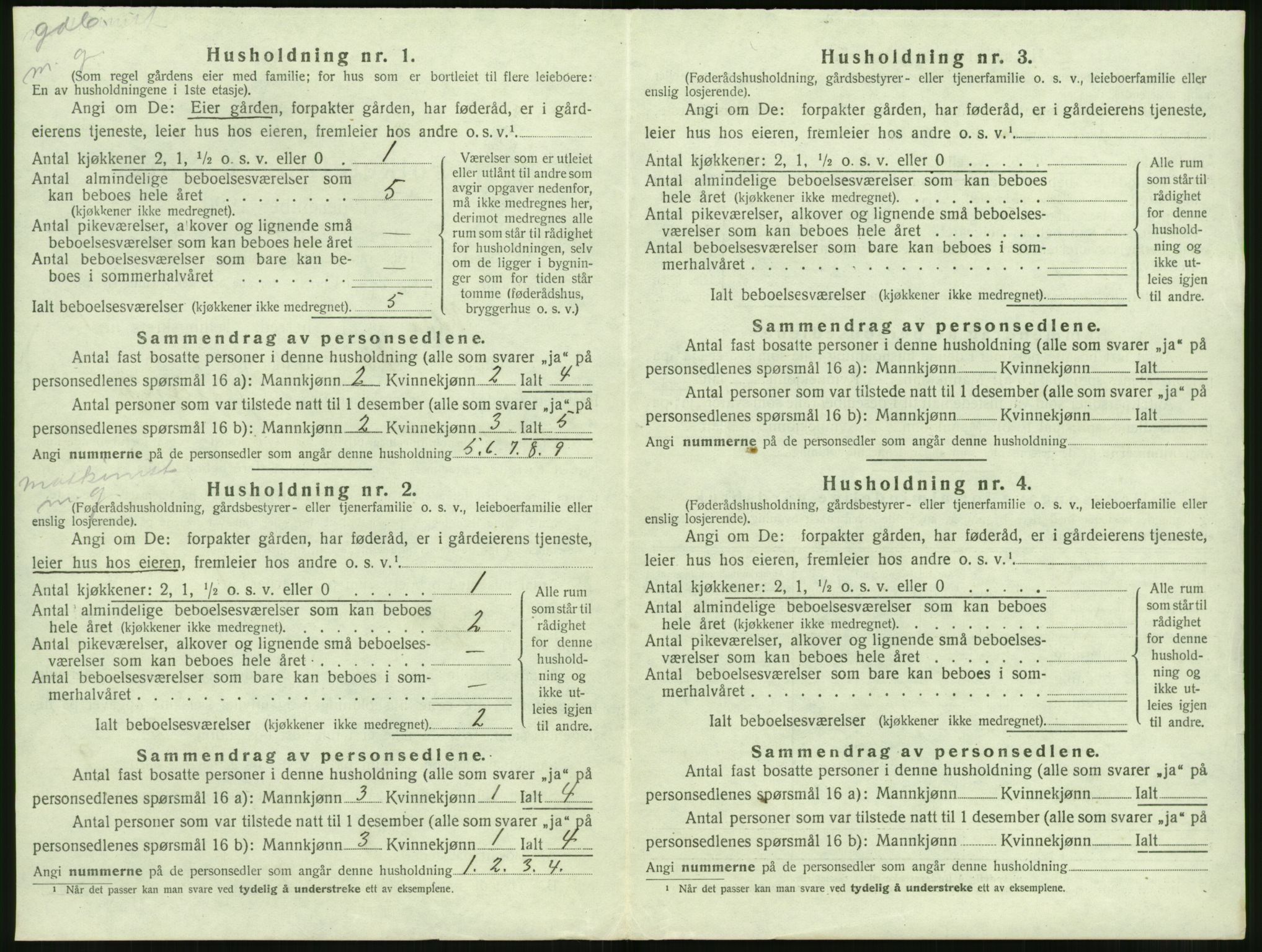 SAT, 1920 census for Volda, 1920, p. 1095