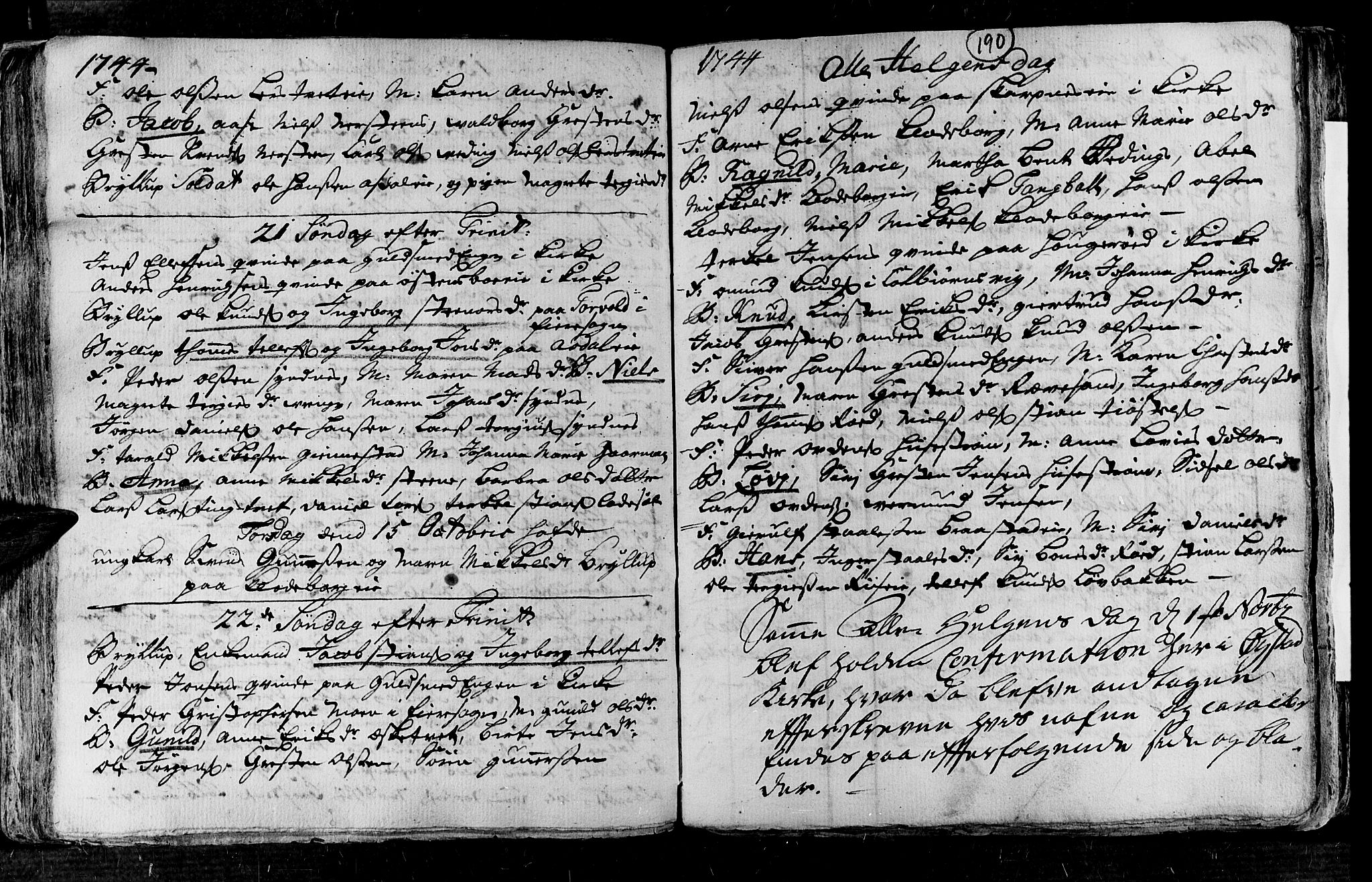 Øyestad sokneprestkontor, AV/SAK-1111-0049/F/Fa/L0004: Parish register (official) no. A 4, 1730-1750, p. 190