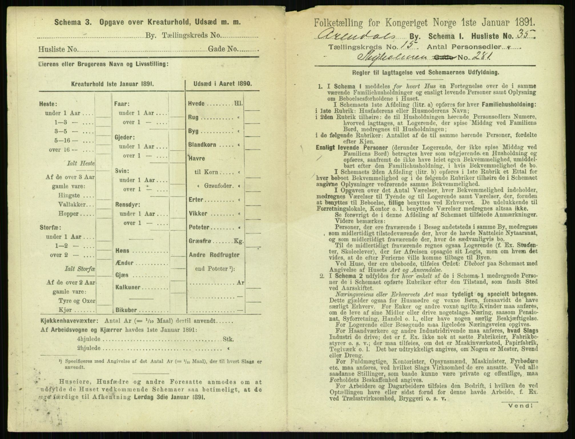 RA, 1891 census for 0903 Arendal, 1891, p. 862