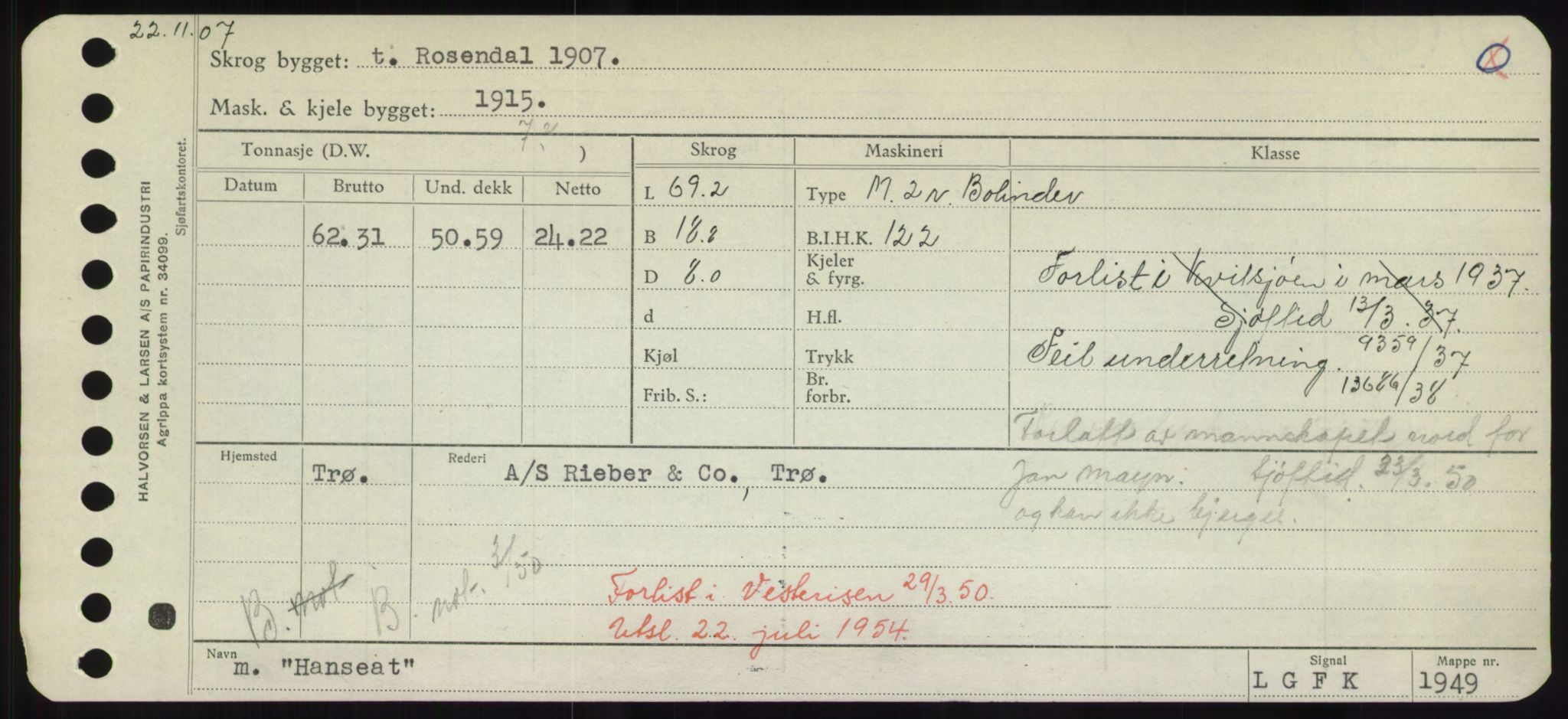 Sjøfartsdirektoratet med forløpere, Skipsmålingen, AV/RA-S-1627/H/Hd/L0014: Fartøy, H-Havl, p. 259