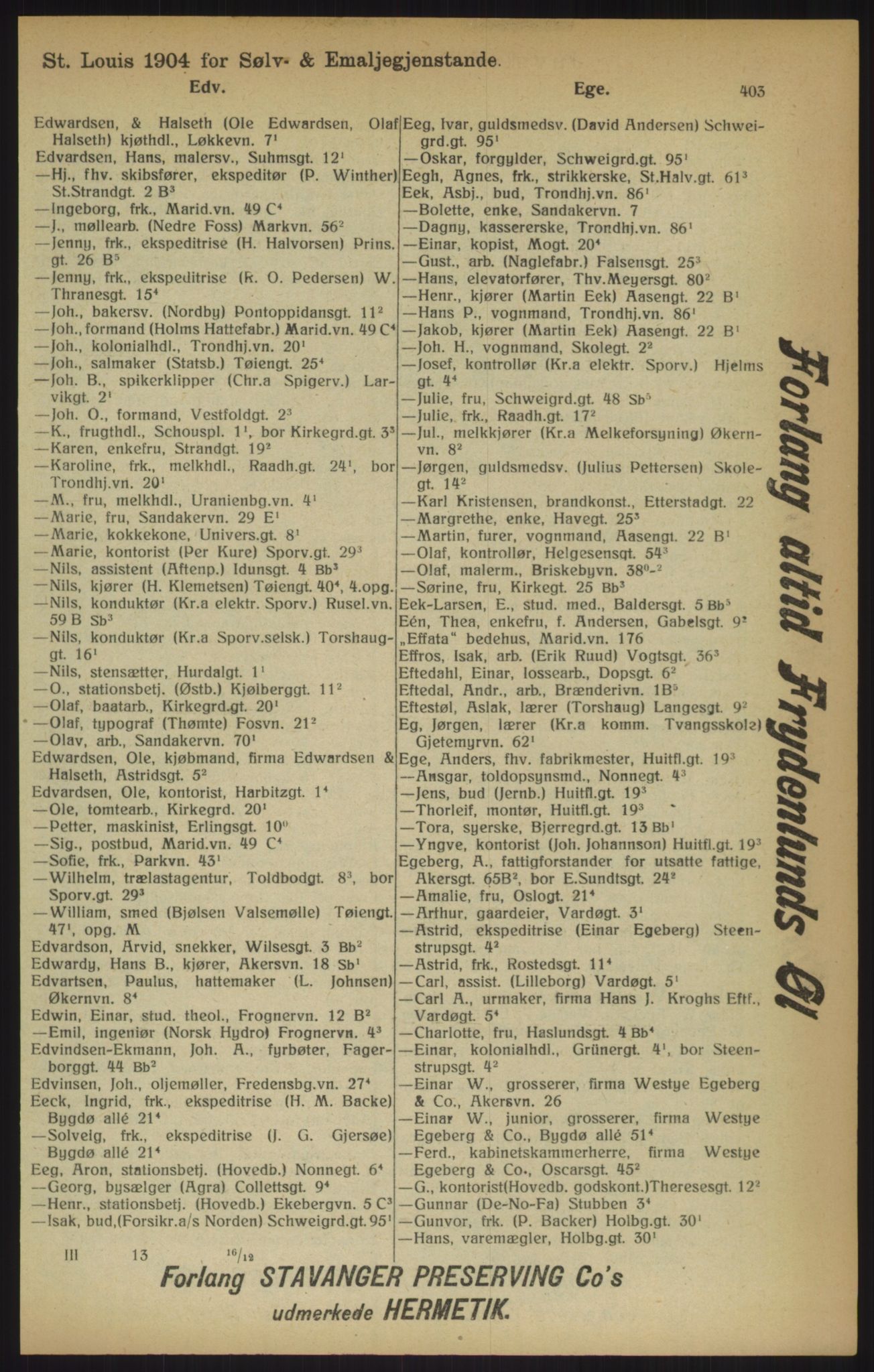 Kristiania/Oslo adressebok, PUBL/-, 1915, p. 403