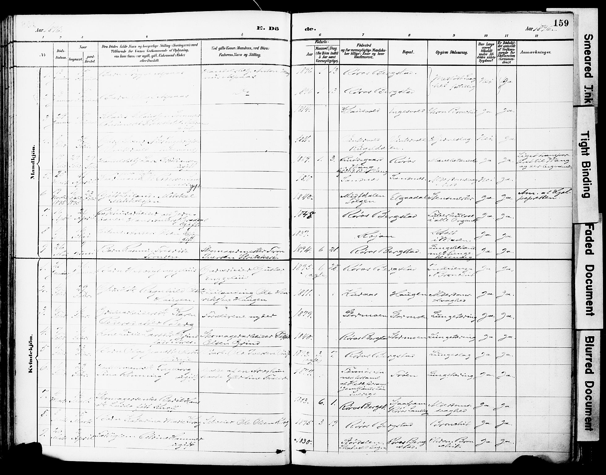 Ministerialprotokoller, klokkerbøker og fødselsregistre - Sør-Trøndelag, SAT/A-1456/681/L0935: Parish register (official) no. 681A13, 1890-1898, p. 159
