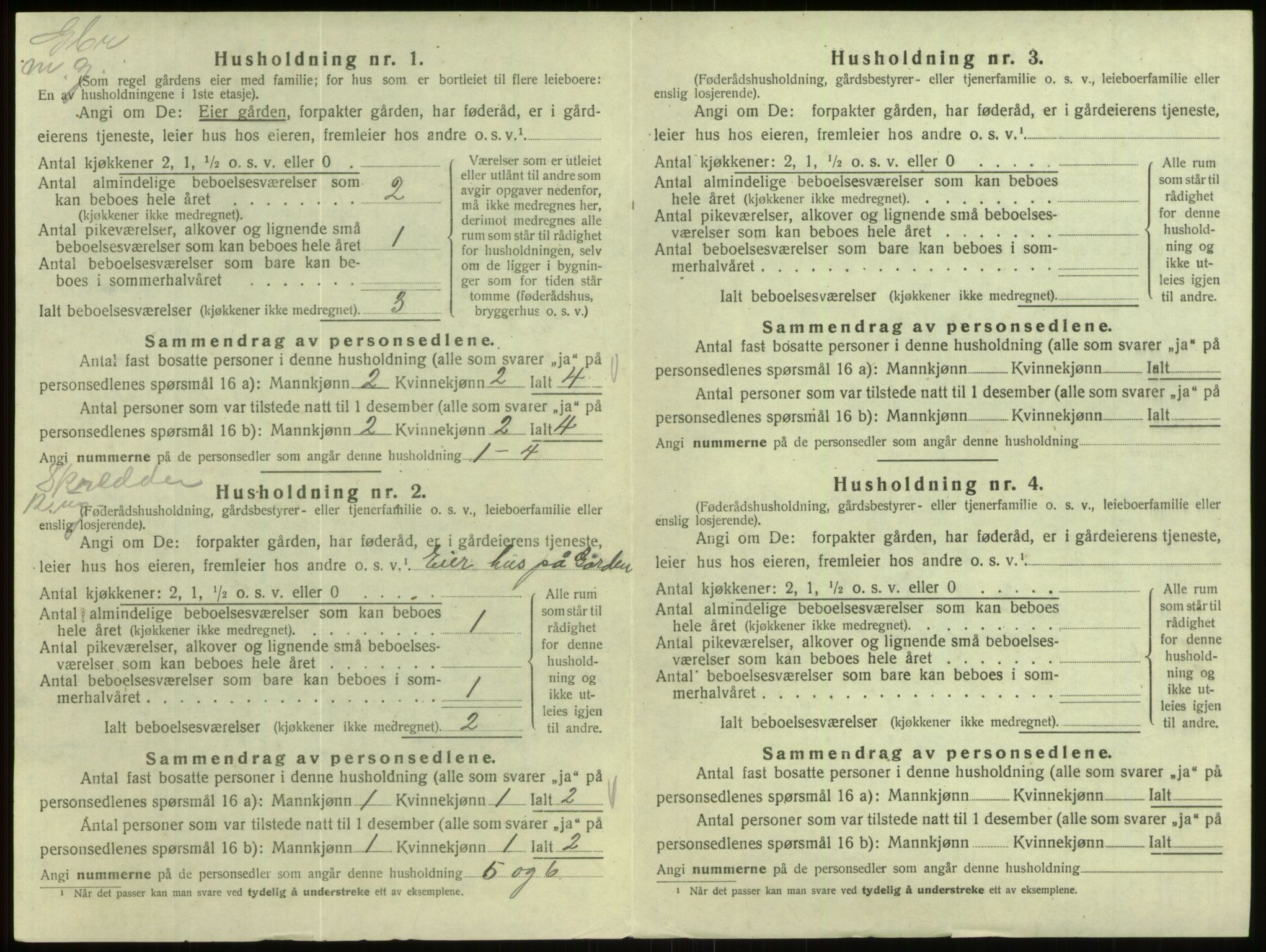 SAB, 1920 census for Eid, 1920, p. 428