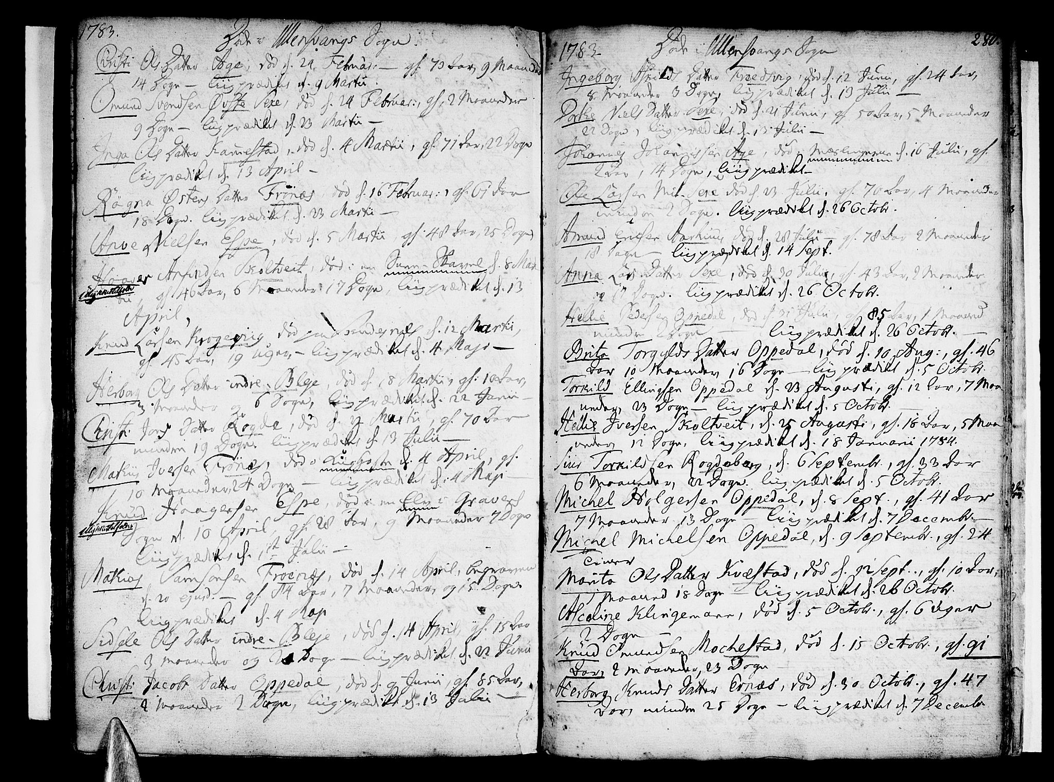 Ullensvang sokneprestembete, AV/SAB-A-78701/H/Haa: Parish register (official) no. A 6 /1, 1758-1788, p. 280