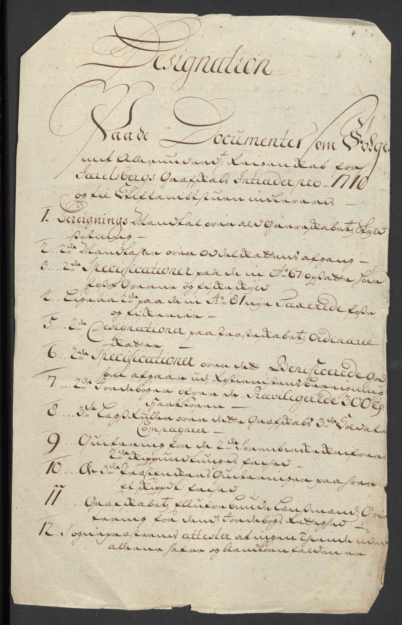 Rentekammeret inntil 1814, Reviderte regnskaper, Fogderegnskap, RA/EA-4092/R32/L1875: Fogderegnskap Jarlsberg grevskap, 1710, p. 25