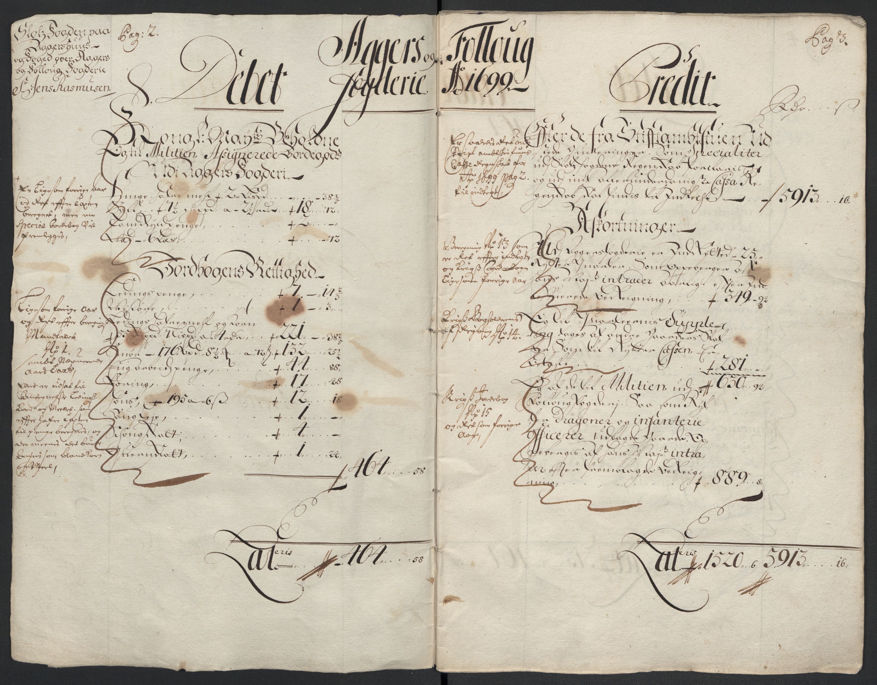 Rentekammeret inntil 1814, Reviderte regnskaper, Fogderegnskap, AV/RA-EA-4092/R10/L0442: Fogderegnskap Aker og Follo, 1699, p. 12